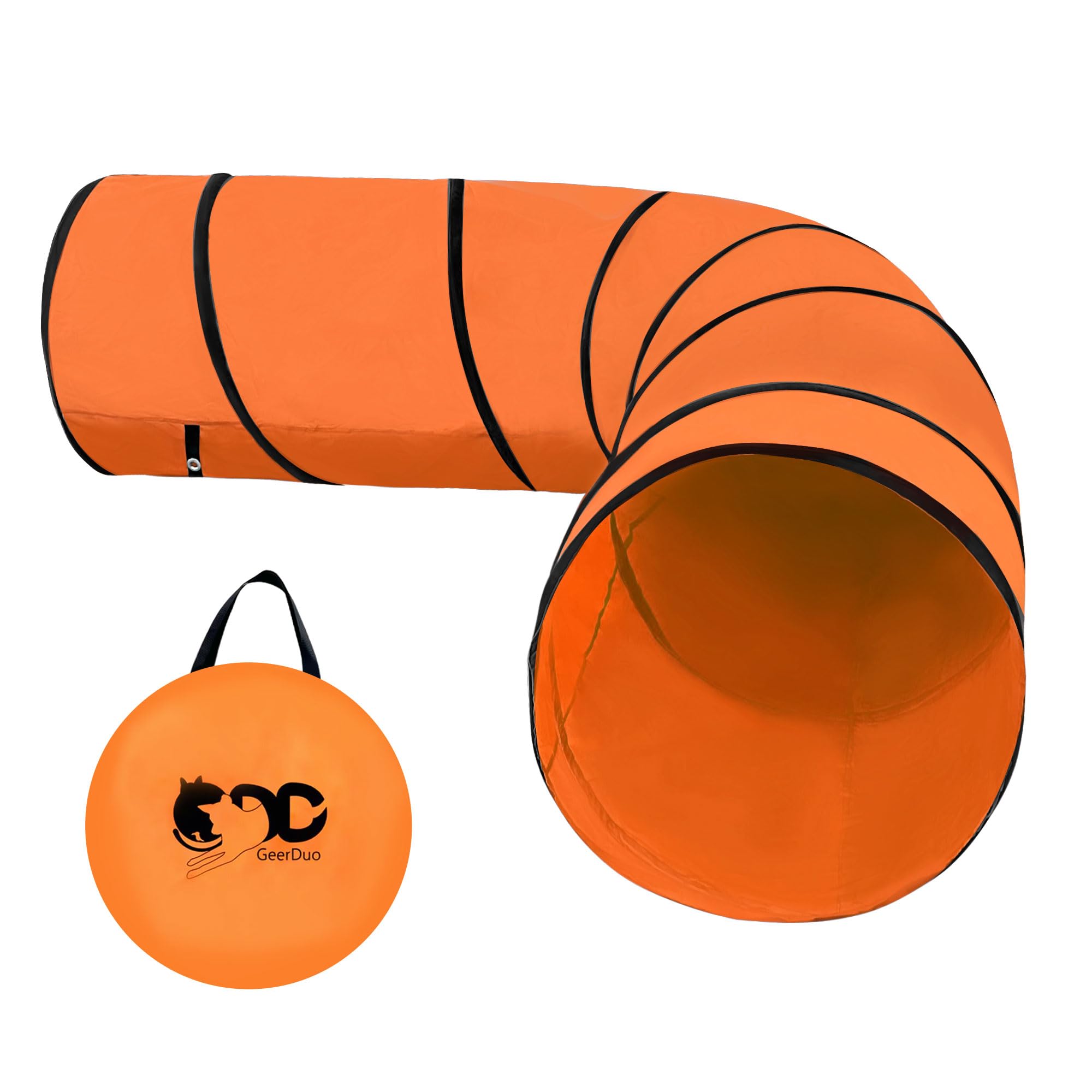 Geerduo Dog Agility Tunnel, Dog Agility Equipment, Dog Agility Training With Carry Bag (Orange)