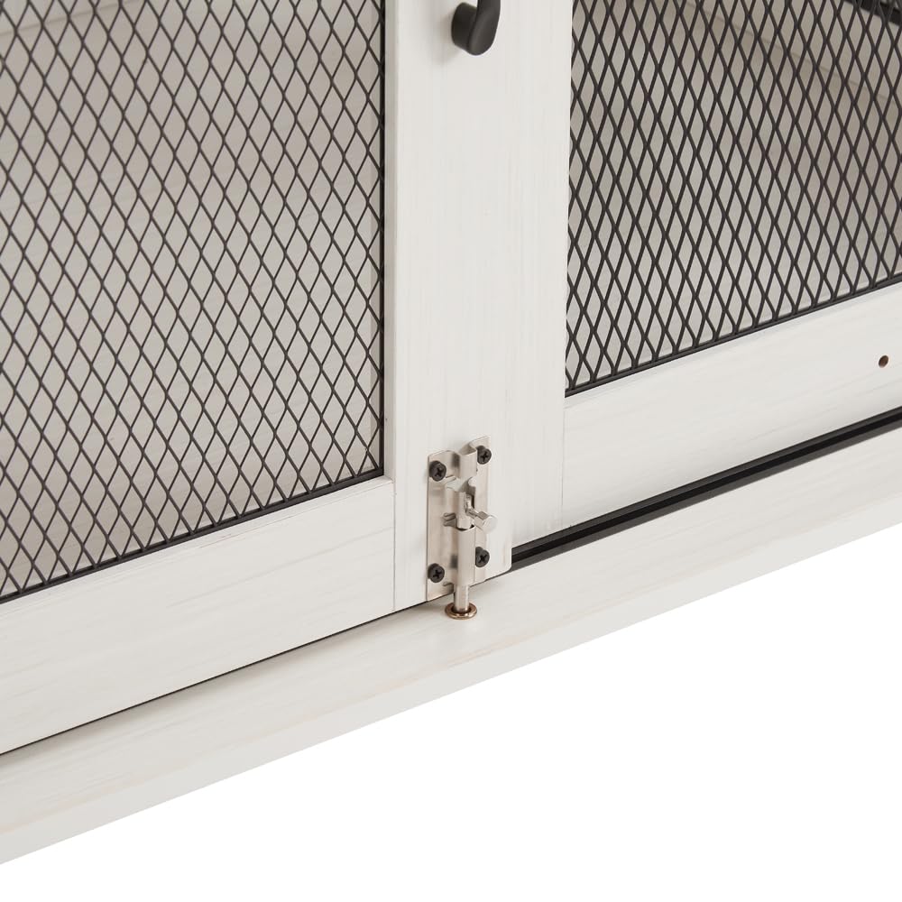 CKEASEAN 37  L Farmhouse Dog Cage Crate Furniture with Sliding Barn Door, Wooden Dog Kennel End Table with Flip-top Plate and