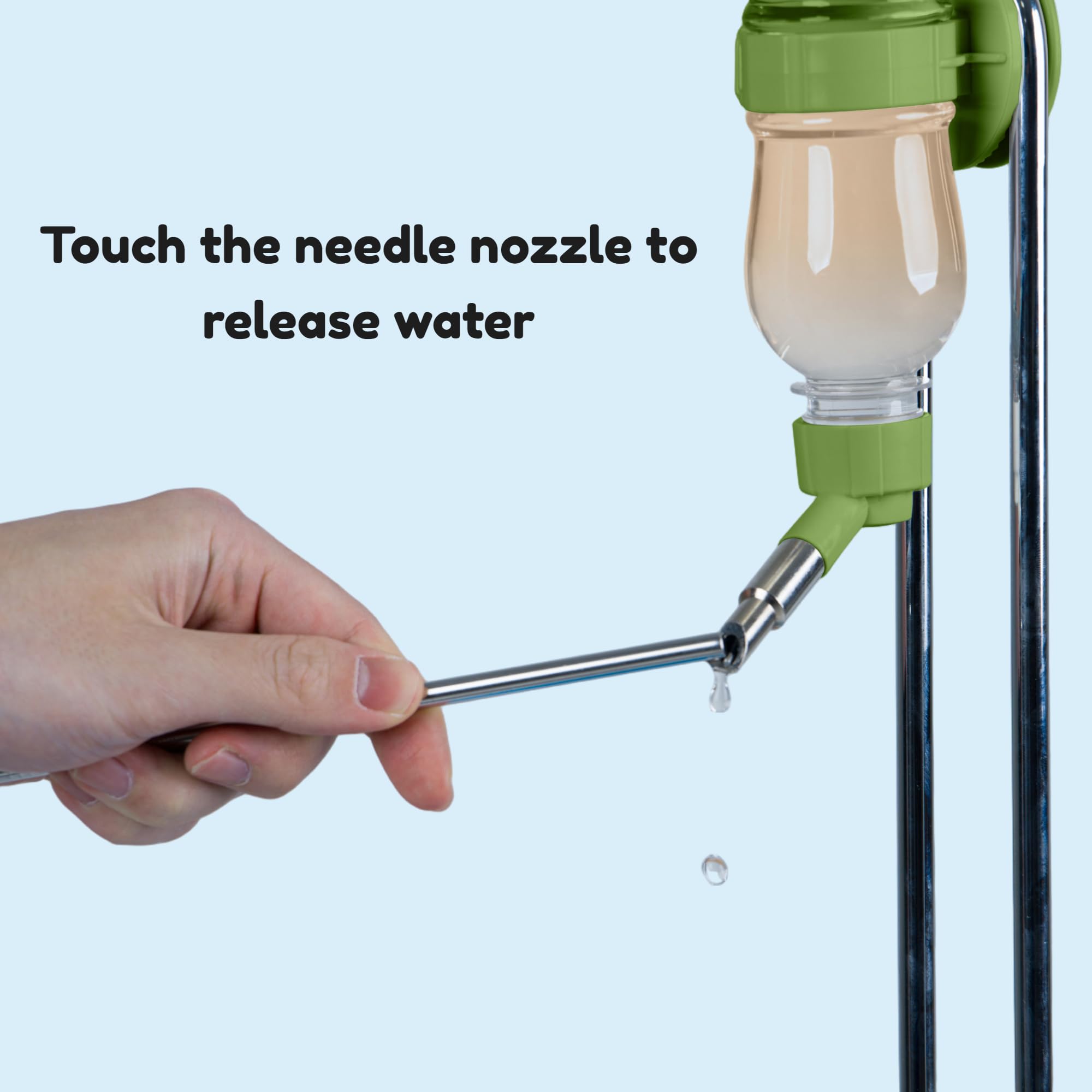 Leak-Proof Small Animal Water Bottle For Chinchillas, Birds, Hamsters, Guinea Pigs, Rabbits And Other Small Pets. (Green, 8.12Oz