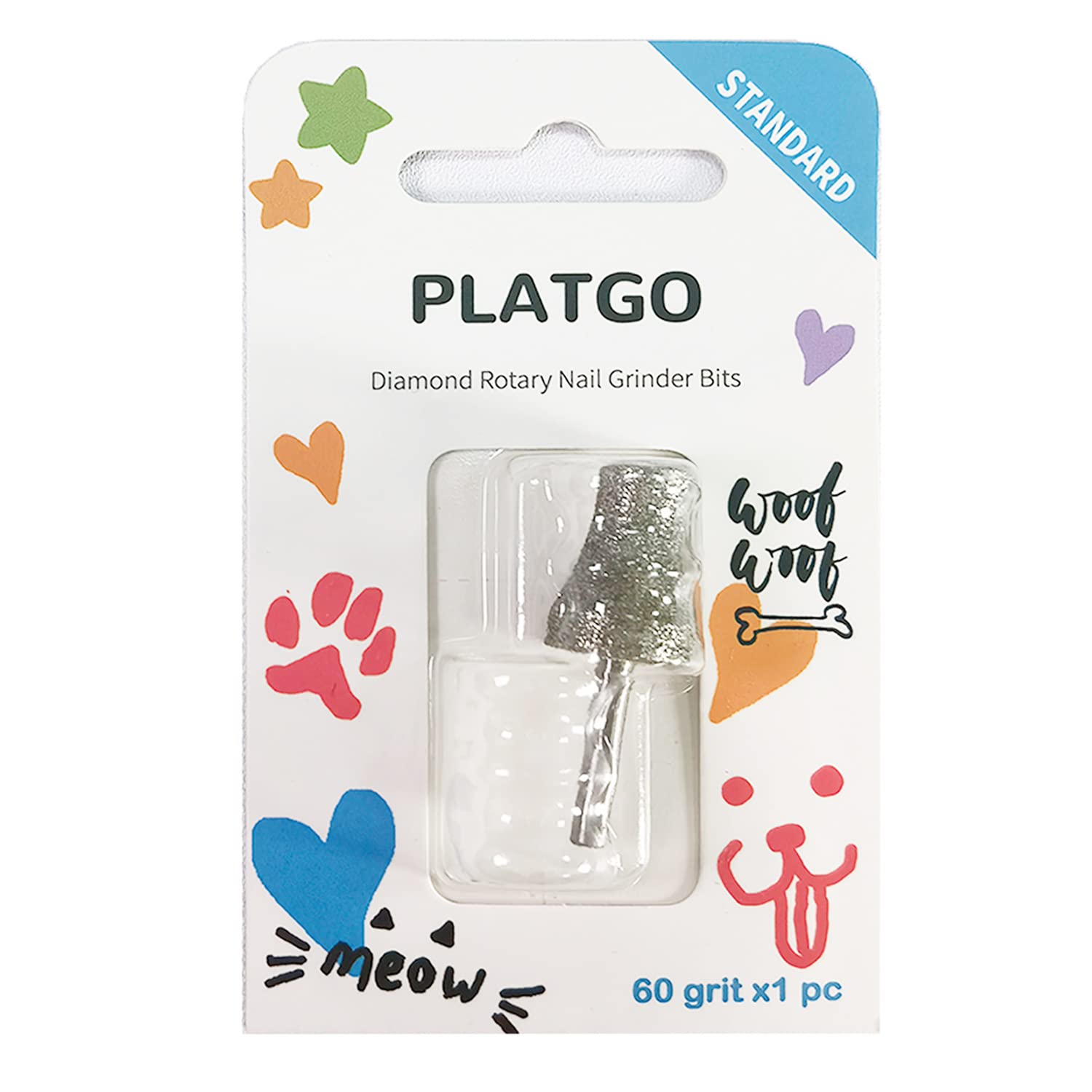 Platgo Diamond Dog Grinder For Dremel, Nail Drill Bits For Dogs & Pets Care, 1/8'' Dremel Tool
