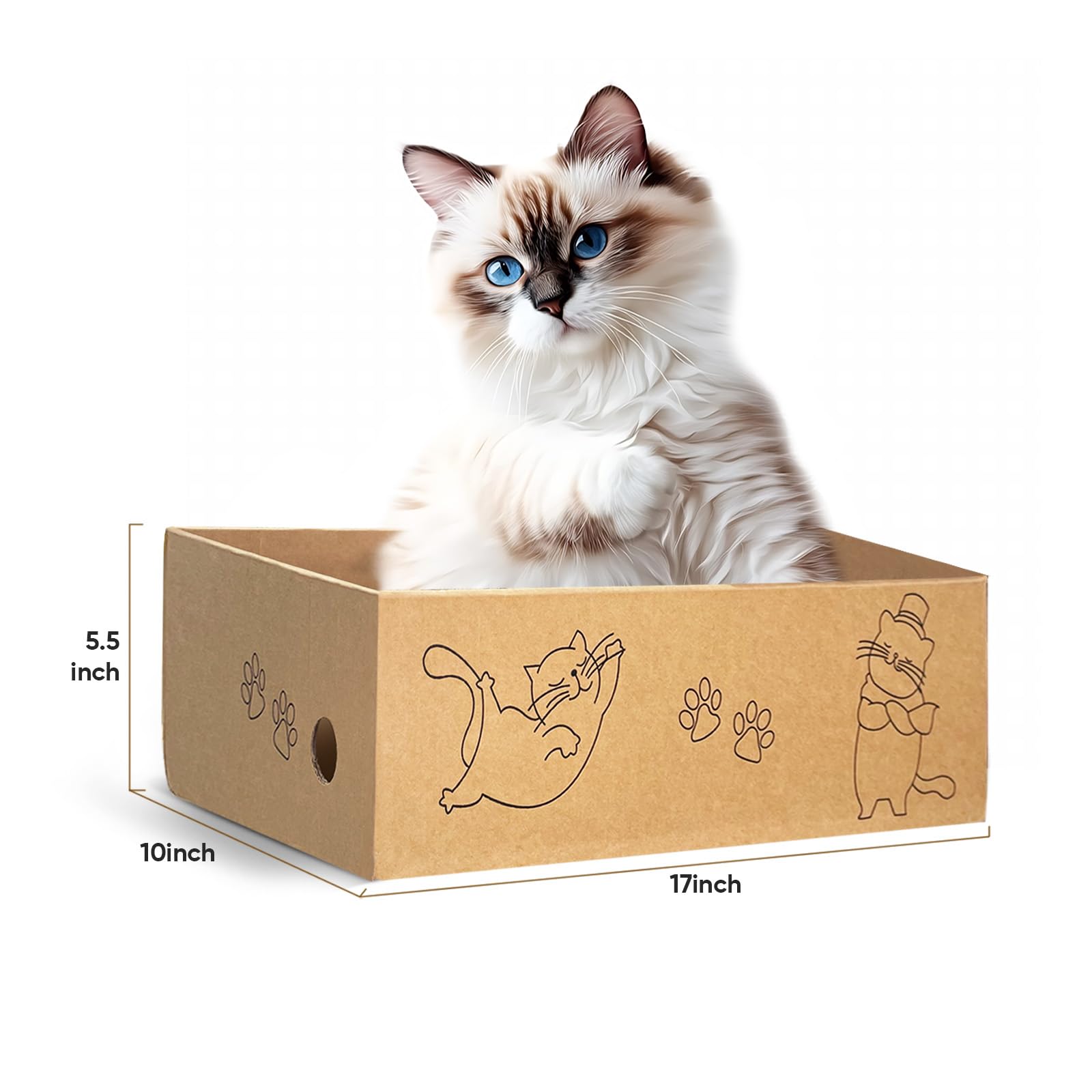 Agym Cat Scratcher, 26 Inch L Shape Cat Scratching Pad For Indoor Cats, Durable Sustainable Cardboard Scratcher With Box, Recycl