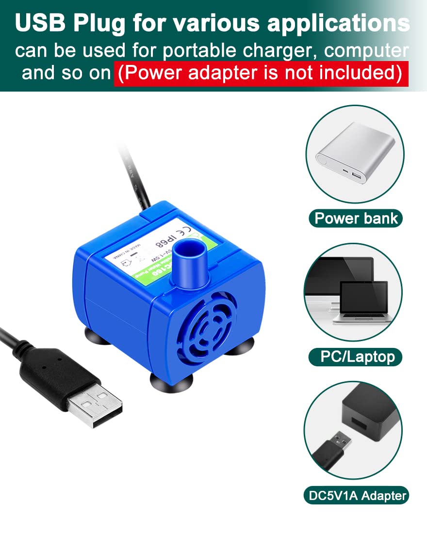 Cat Water Fountain Pump,Pet Fountain Pump Replacement Pump Dr-Dc160 Motor For 360?tainless Steel Cat Fountain And Cupcake Ceramic Cat Drinking Fountain(No Led Light)