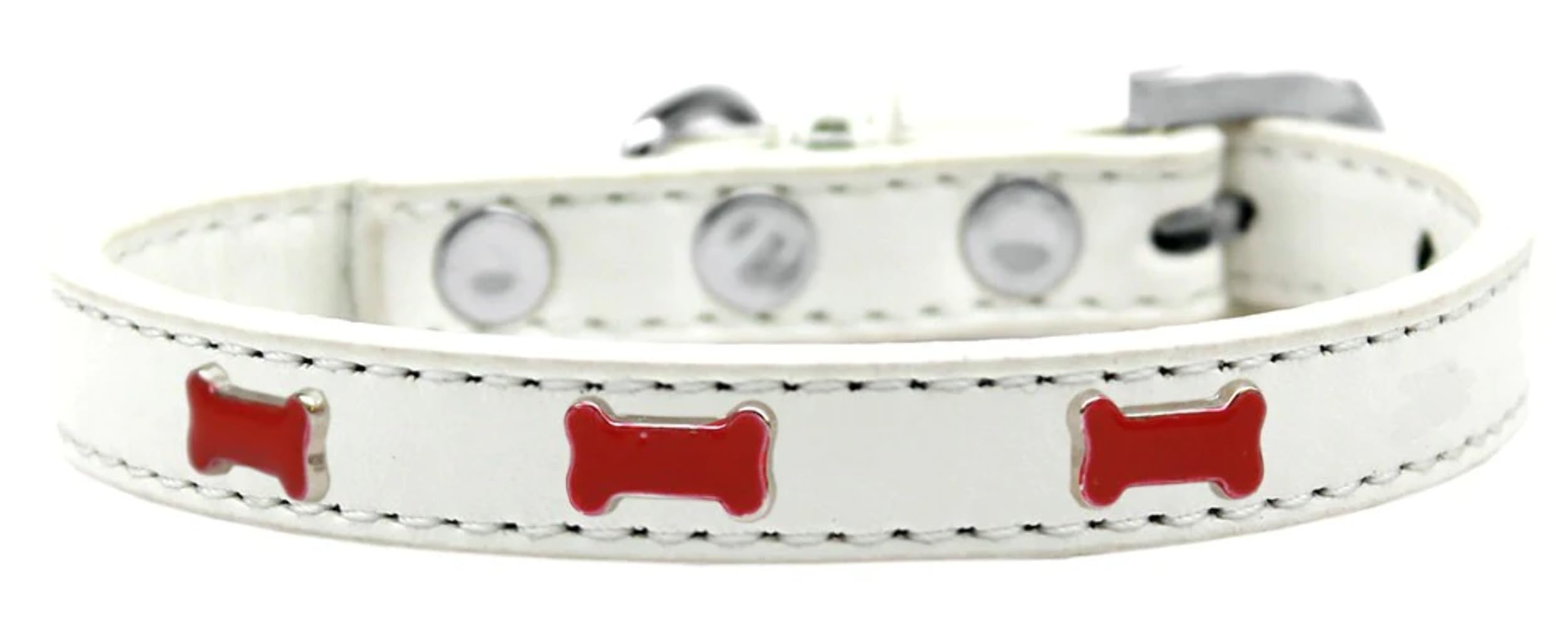 Dog, Puppy & Pet Widget Fashion Collar, &quot;Red Bone&quot; Black 14