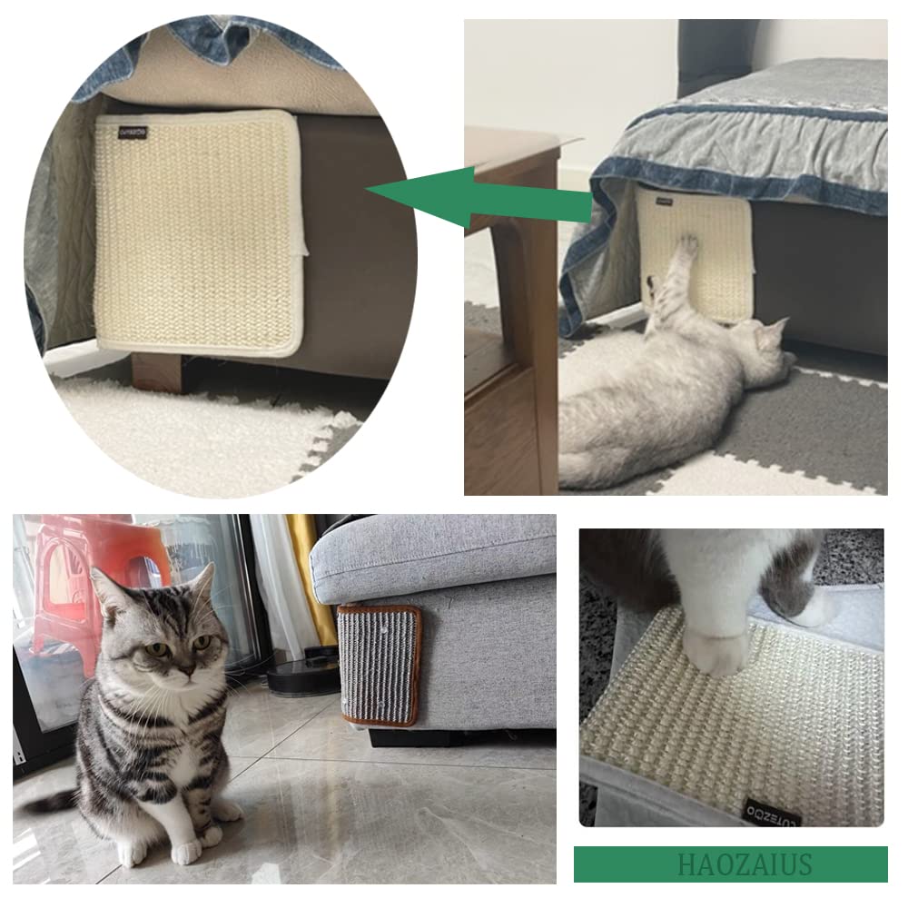 2Pcs Cat Scratcher Mat Sofa Protector Natural Sisal Cat Scratching Mat Cat Scratch Couch Bed Corner Cover Heavy Duty Couch Guard