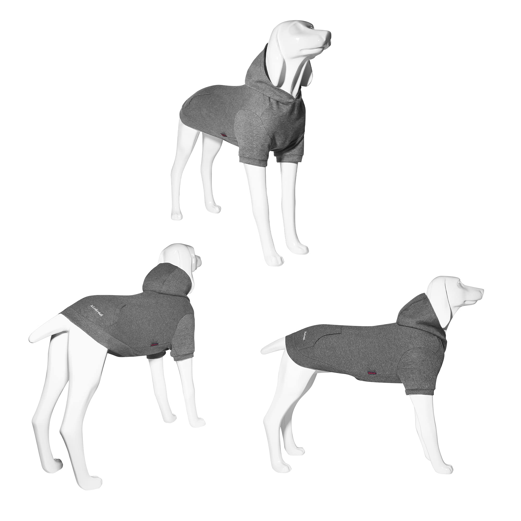 Kickred Basic Dog Hoodie Sweatshirts, Pet Clothes Hoodies Sweater With Hat And Leash Hole, Soft Cotton Outfit Coat For Large Medium Small Dogs, L