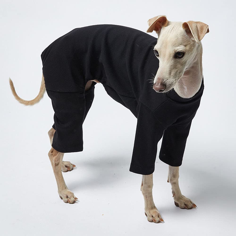 Lucky Petter Basic Soft Dog Pajamas For Small Dog Onesie Doggie Jammies Dog Shirt Stretchable Dog Jumpsuit Bodysuit Pjs (X-Small, Basic Black)