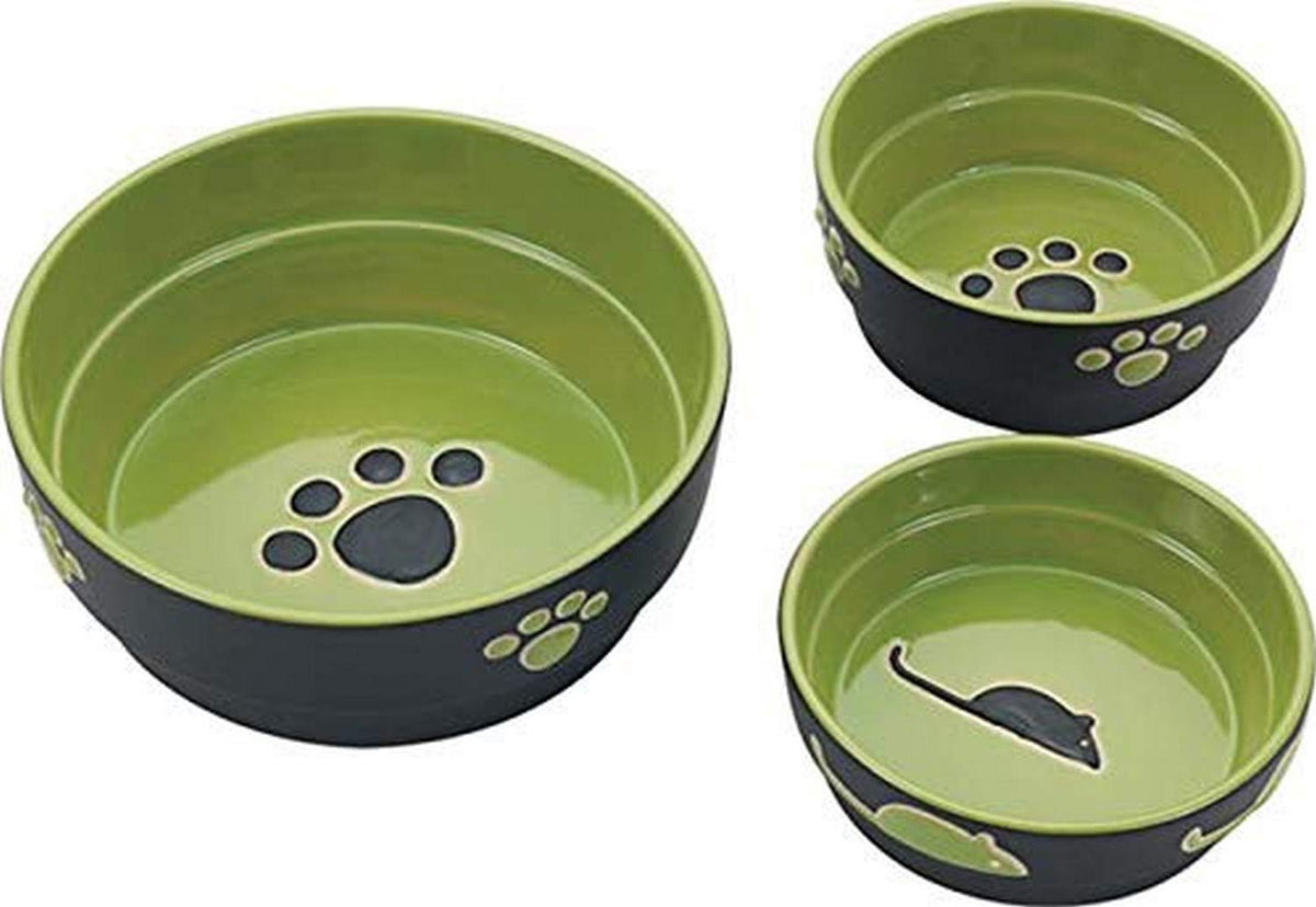 Ethical Pet Products (Spot) Dso6899 Fresco Stoneware Dog Dish, 5-Inch, Green