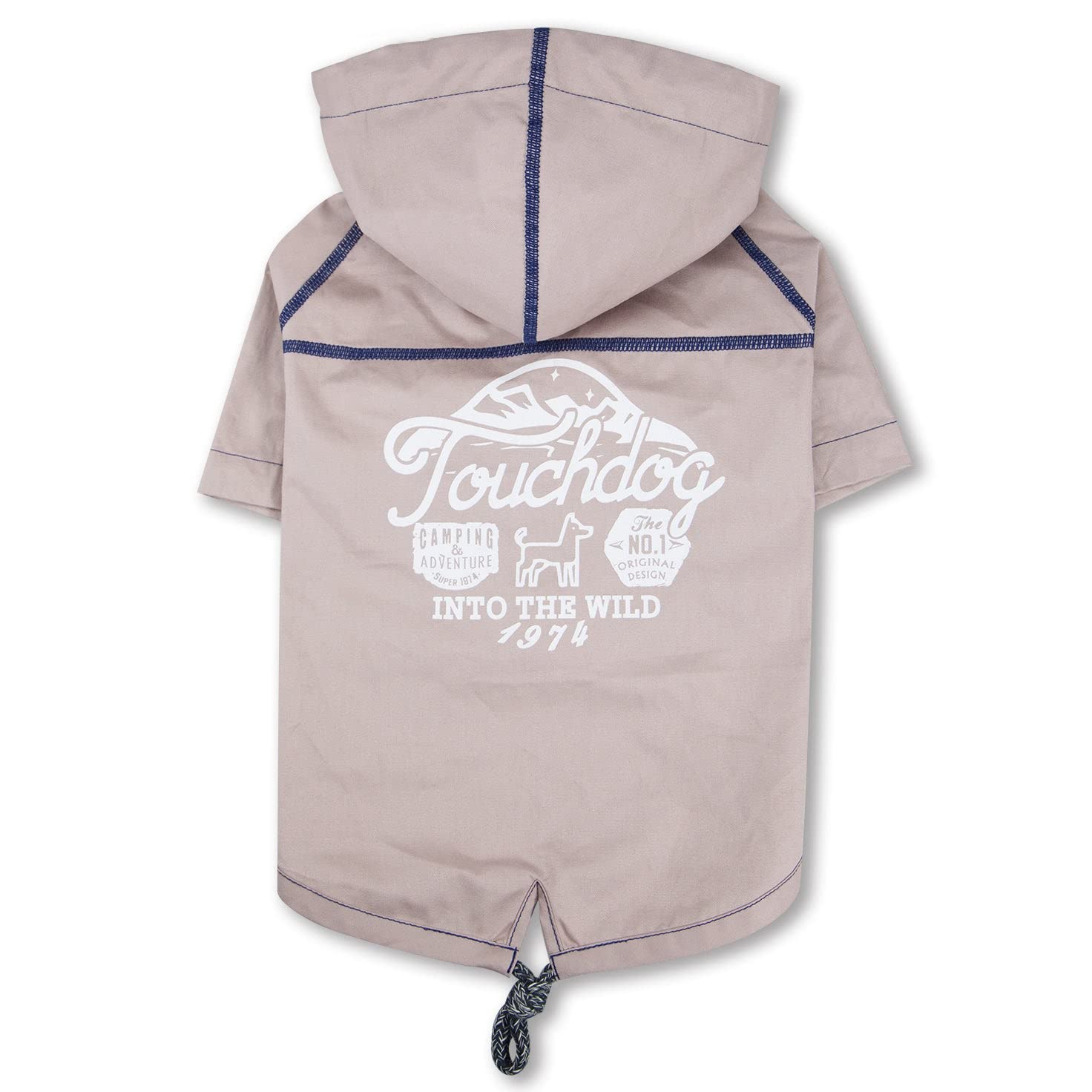 Touchdog 'Cloudburst' Reversible Dog Raincoat - Waterproof Dog Coat And Adjustable Rainbreaker Pet Raincoat Or Outdoor Dog Jacket With Built-In Hood