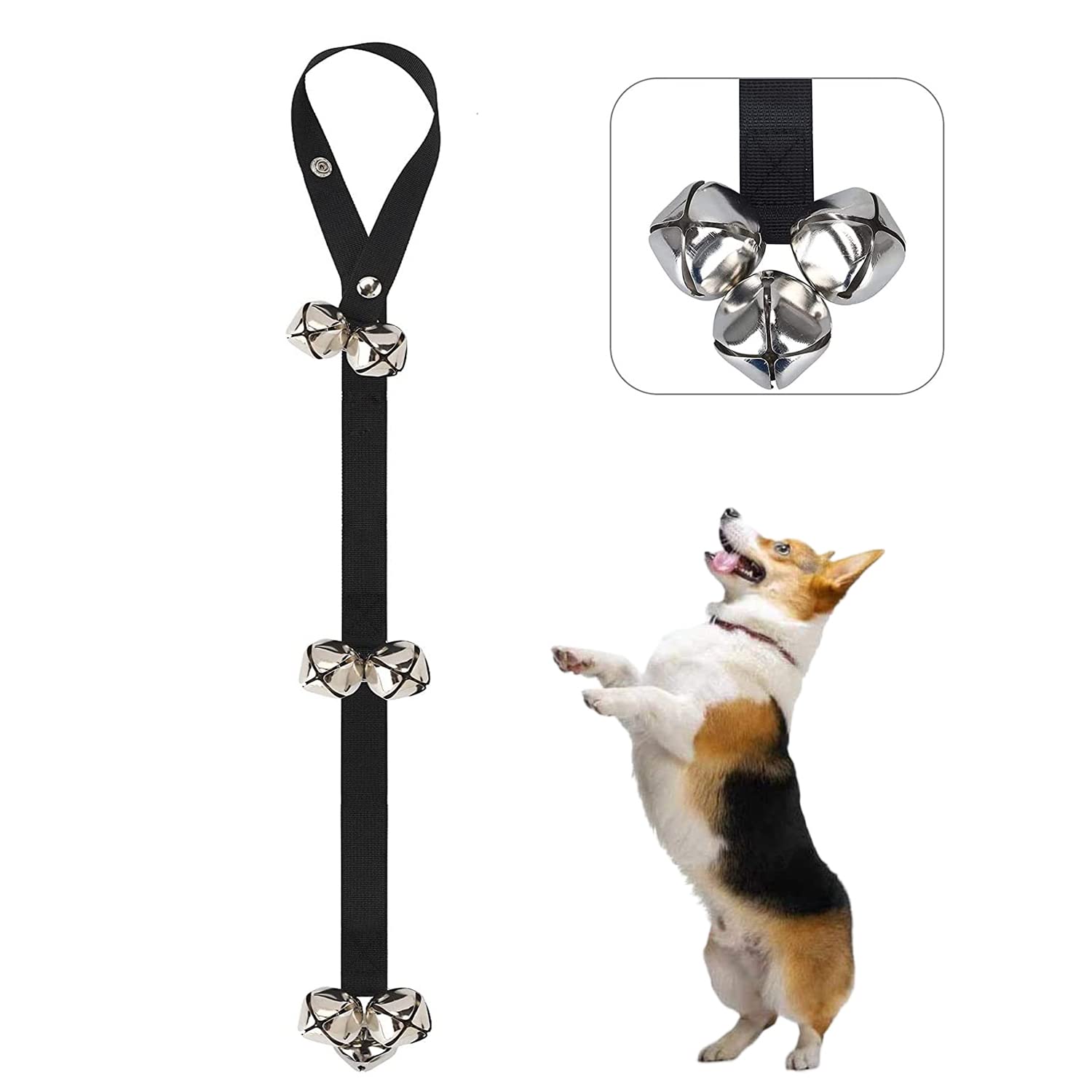 Alinana Adjustable Dog Doorbell For Training - 7 Extra-Loud Dog Door Bell For Going Outside And Potty Training - Ideal Puppy Training Supplies