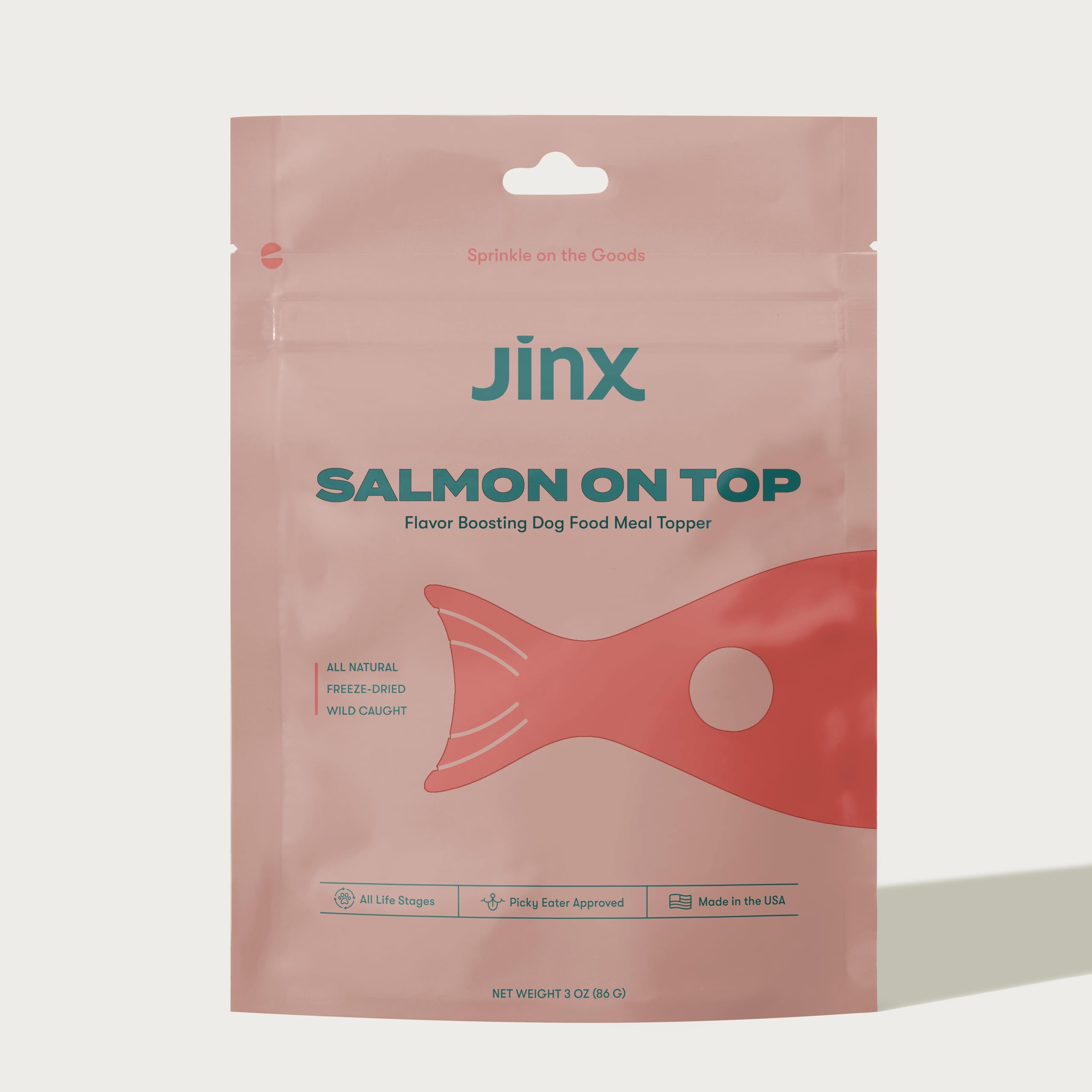 Jinx Premium Freeze-Dried Dog Food Toppers, Salmon on Top - Healthy & Natural Meal Toppers for Dogs with Real Chicken with Real 