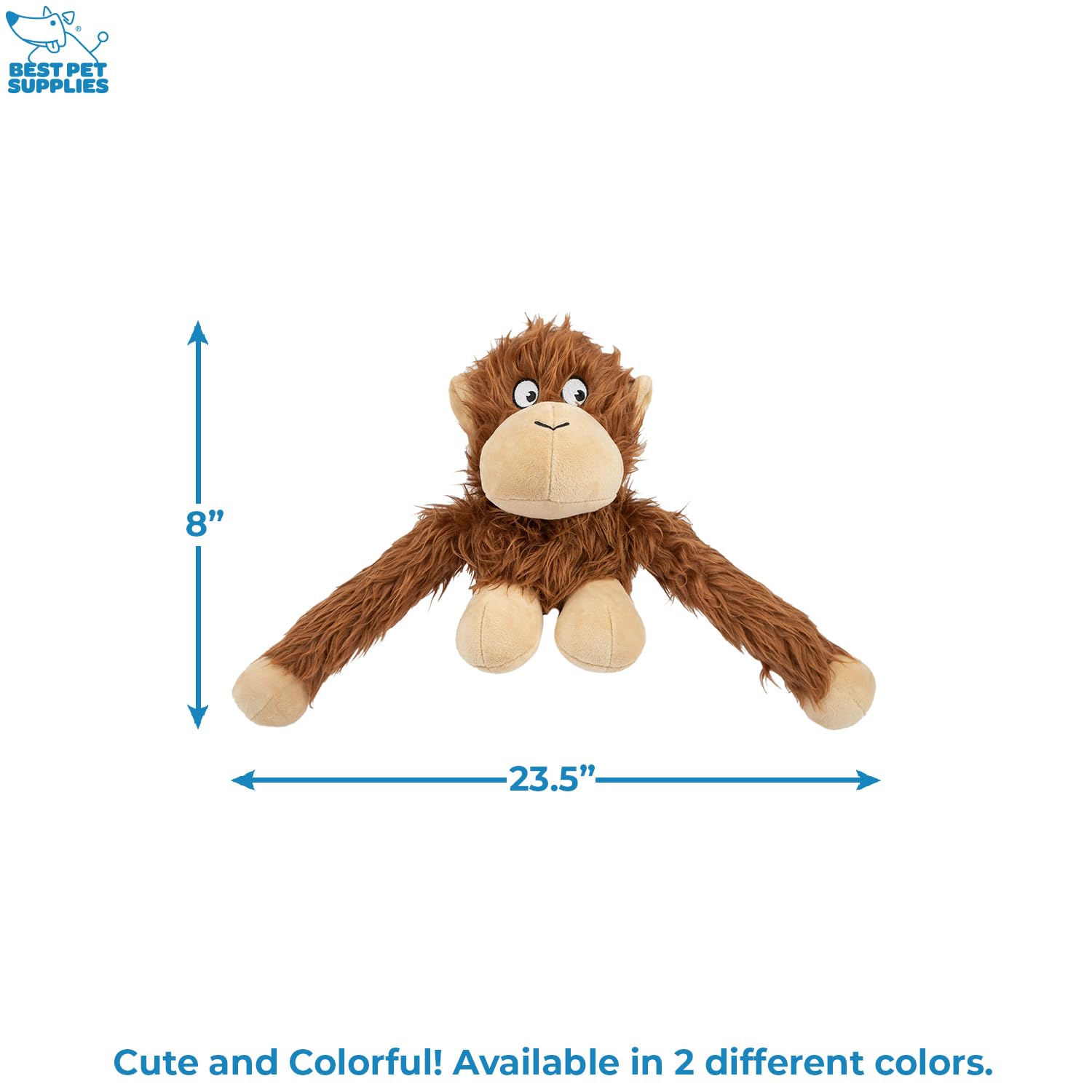 Best Pet Supplies O-Hug-Atan Interactive Squeaky Plush Toy For Small And Medium Breed Puppies Or Dogs - O-Hug-Atan (Brown)