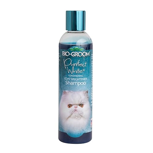 Bio-Groom Purrfect White Cat Shampoo – Color Enhancing Pet Shampoo, Cat Bathing Supplies, Kitten Wash, Cat Grooming Supplies, Cruelty-Free, Made In Usa, Coat Brightener Shampoo – 8 Fl Oz 1-Pack