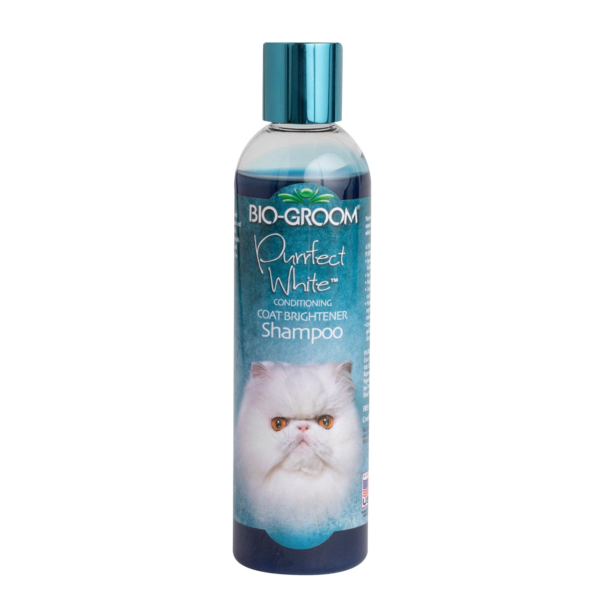 Bio-Groom Purrfect White Cat Shampoo – Color Enhancing Pet Shampoo, Cat Bathing Supplies, Kitten Wash, Cat Grooming Supplies, Cruelty-Free, Made In Usa, Coat Brightener Shampoo – 8 Fl Oz 1-Pack