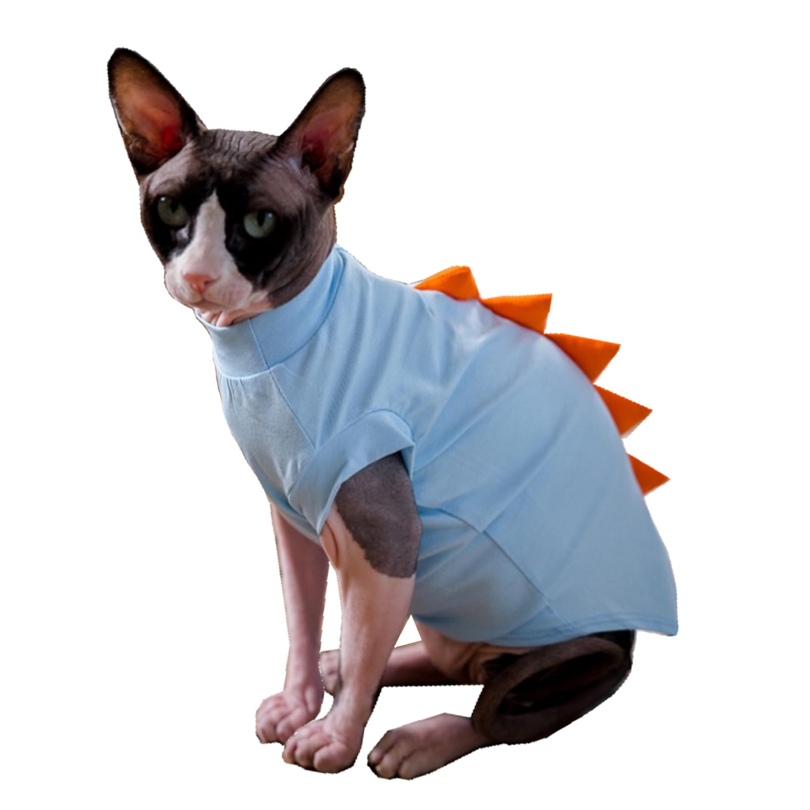 Dinosaur Sphynx Hairless Cat Clothes Cute Summer Cotton Shirts Cat Costume Pet Clothes Kitten T-Shirts Cats Small Dogs Apparel (