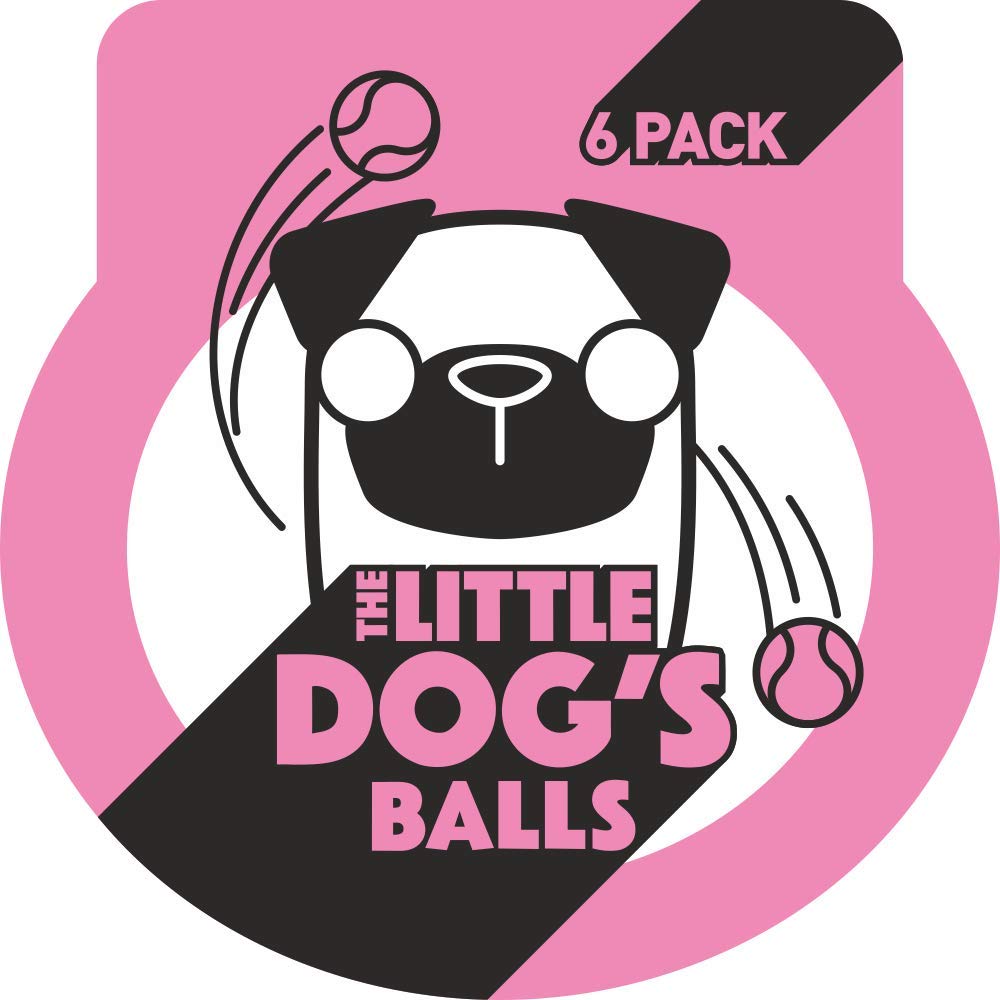 The Little Dog'S Balls, Dog Tennis Balls, 6-Pack Pink Dog Toy, Strong Dog & Puppy Ball For Training, Play, Exercise & Fetch