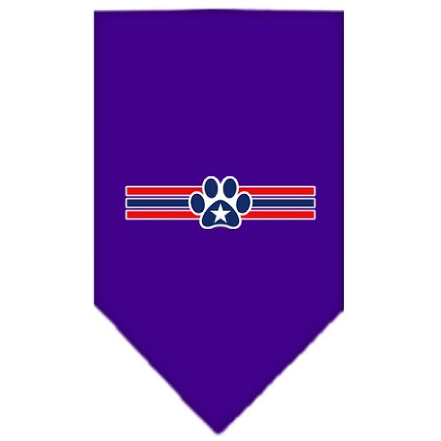 Mirage Pet Products Patriotic Star Paw Screen Print Bandana, Small, Purple
