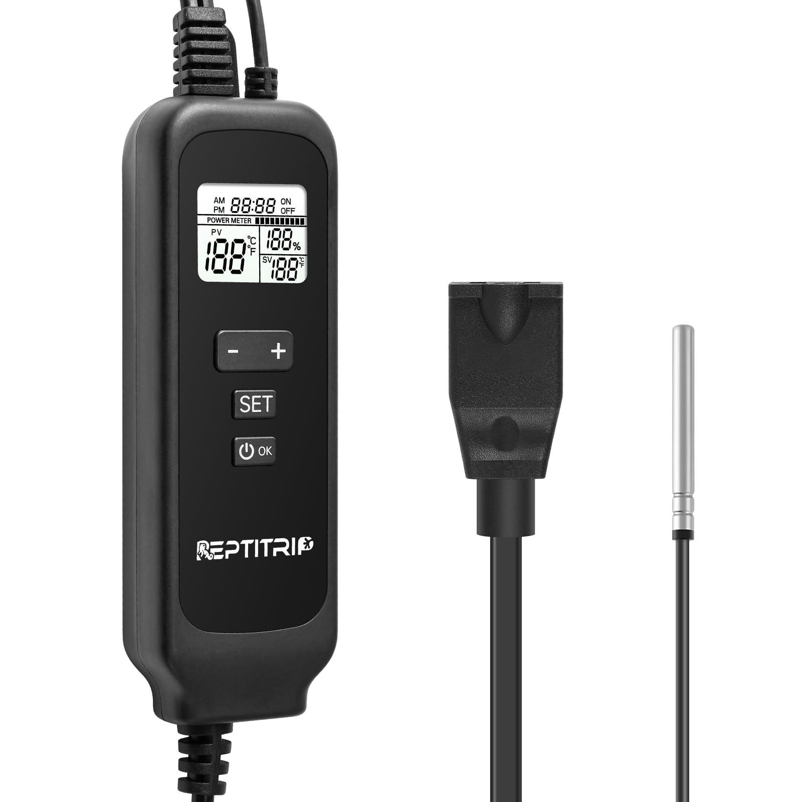 Reptile Dimming Thermostat, Adjustable Day And Night Temperature, Thermostat For Reptile Heat Lamp Heat Pad, Pid Temperature Con