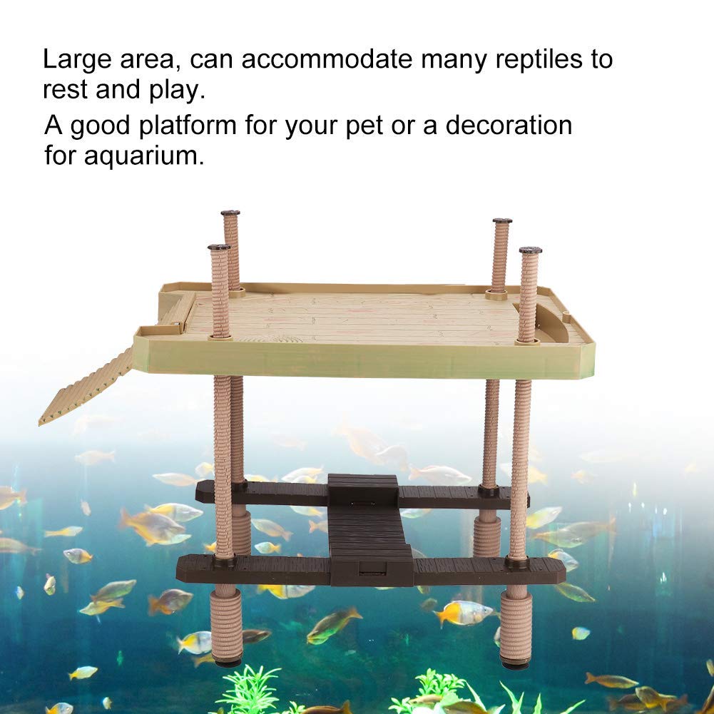 Hffheer Reptile Basking Tortoise Sunbathe Pier Aquarium Basking Reptile Climbing Ramp Hammock Fish Sunbathe Accessories