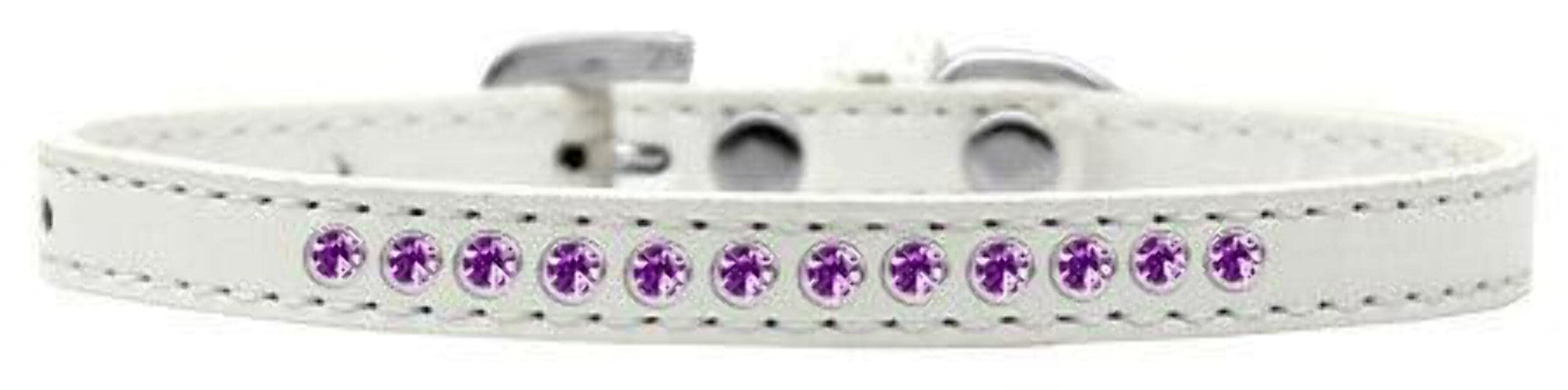 Mirage Pet Products Purple Crystal Bright Pink Puppy Dog Collar, Size 10