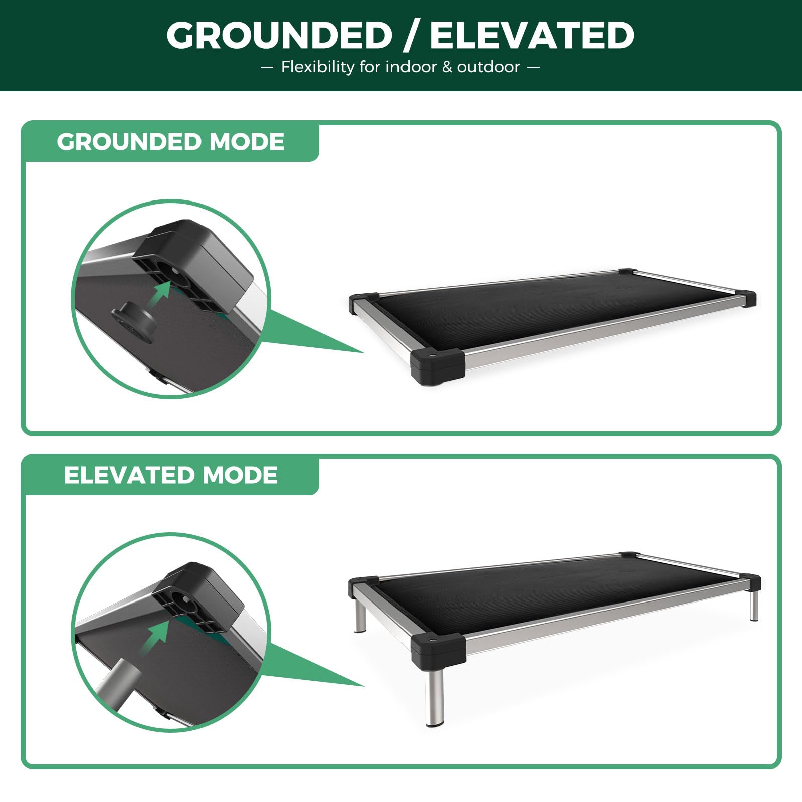 FXW TitanNest Chew-Proof Elevated Dog Bed, Raised Cot for Indoor/Outdoor/Camping Use, Durable & Washable Padded Pet Bed for Extr