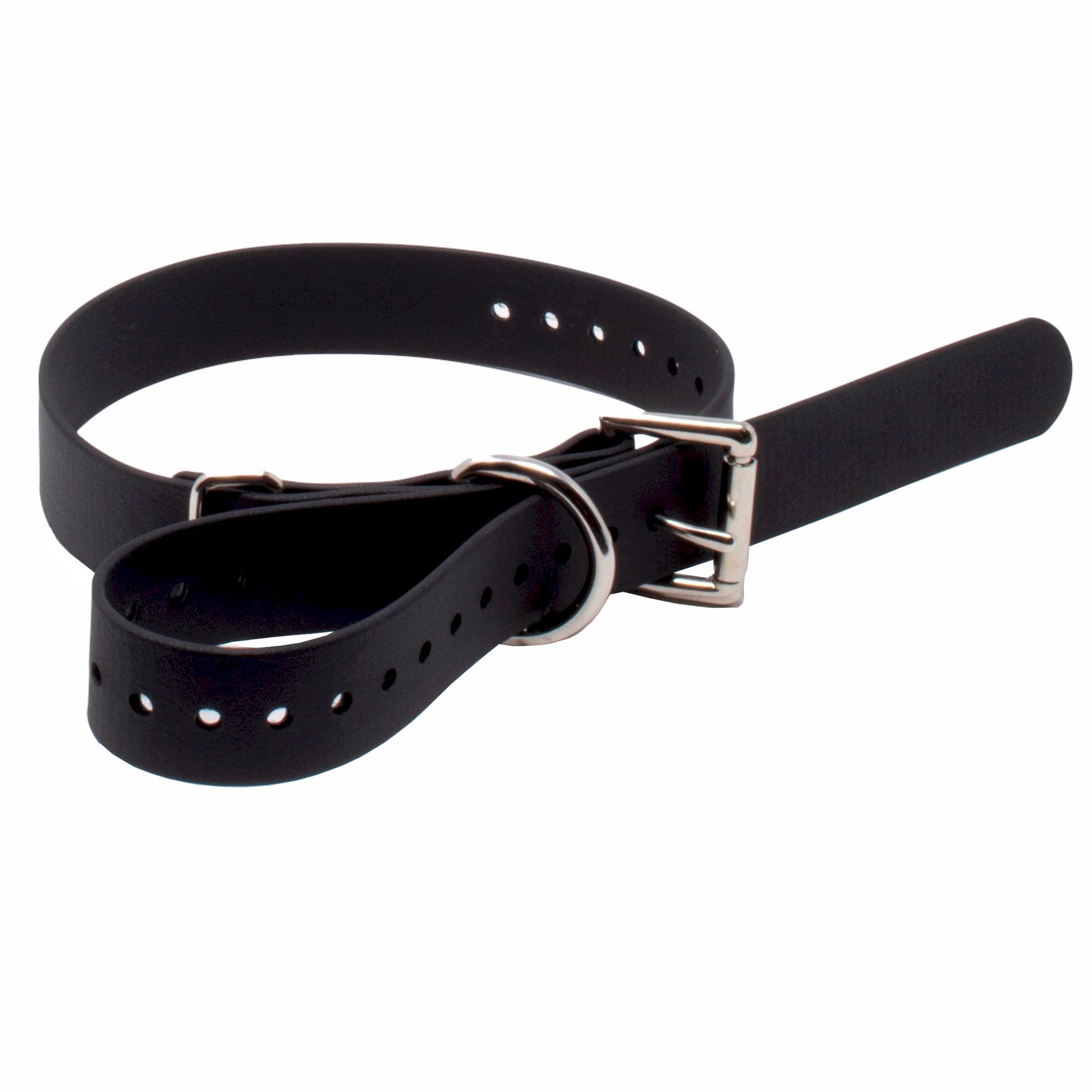 Educator Biothane Dog Collar, Waterproof, Odorproof, Metal Buckle And D Ring, Adjustable For Custom Fit, Cool And Comfortable, For Small, Medium, Or Large Dogs, 1-Inch, Black