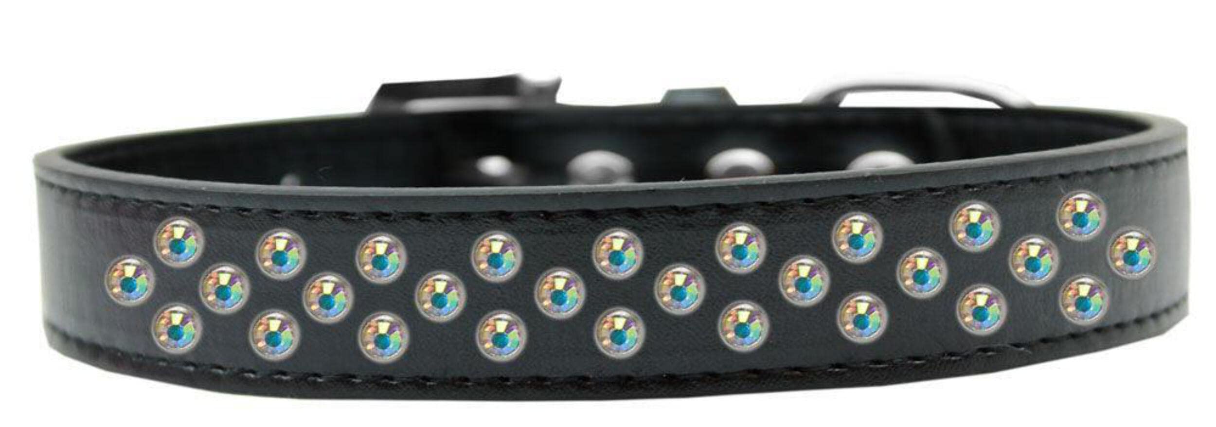 Mirage Pet Products Sprinkles Dog Collar with AB Crystals, Size 18, Red