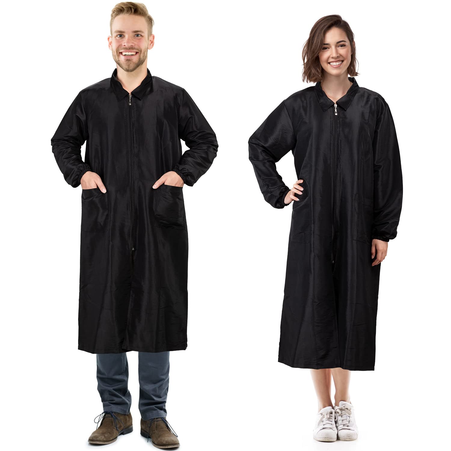 Noverlife Long Sleeves Pet Grooming Workwear with Pockets, M Size, Lightweight Anti-Static Hairdresser Smock Jacket, Anti Splash