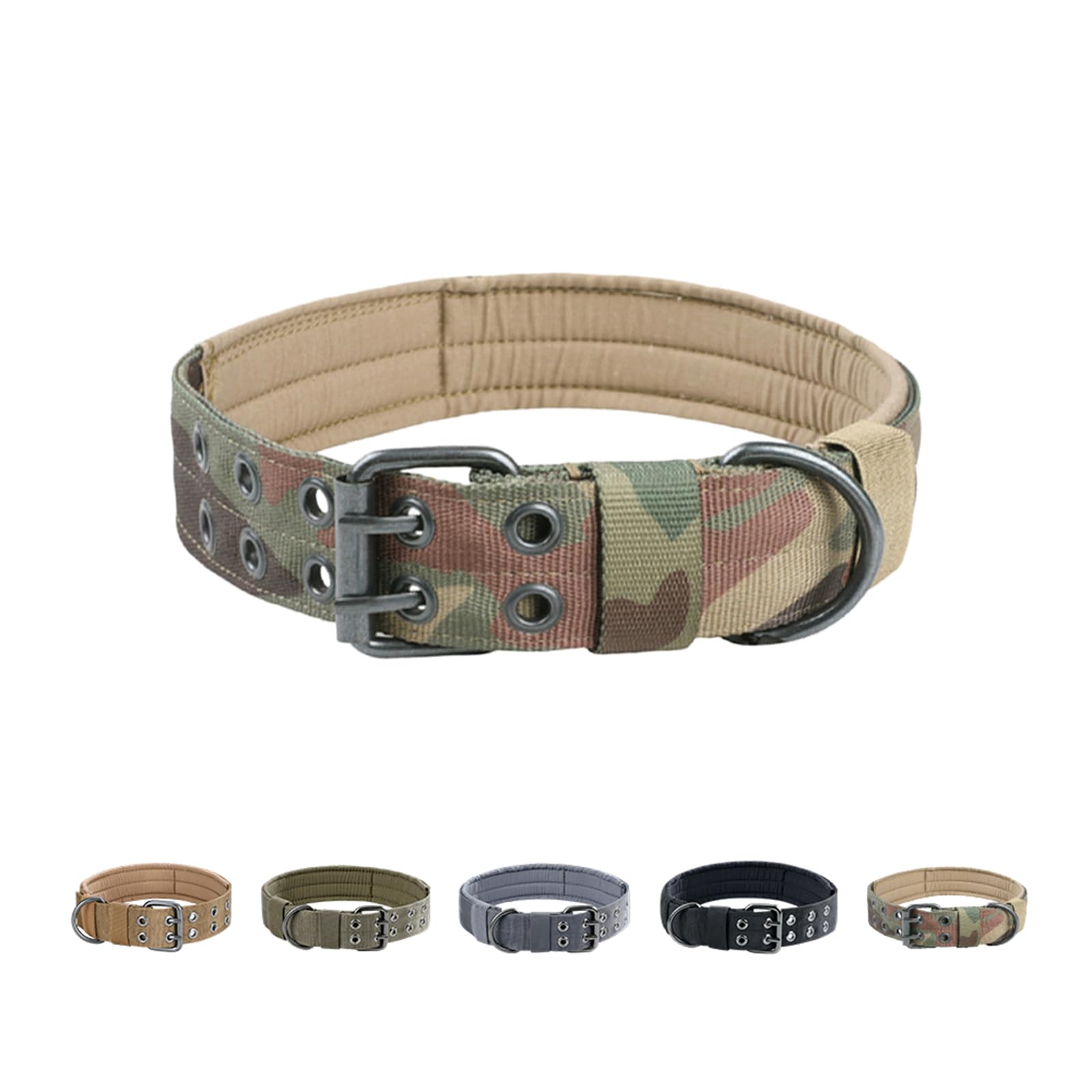 Excellent Elite Spanker 1.5' Width Military Dog Collar Adjustable Metal D Ring & Buckle Working Dog Collar For Medium Large Dogs(Mcp-Xl)