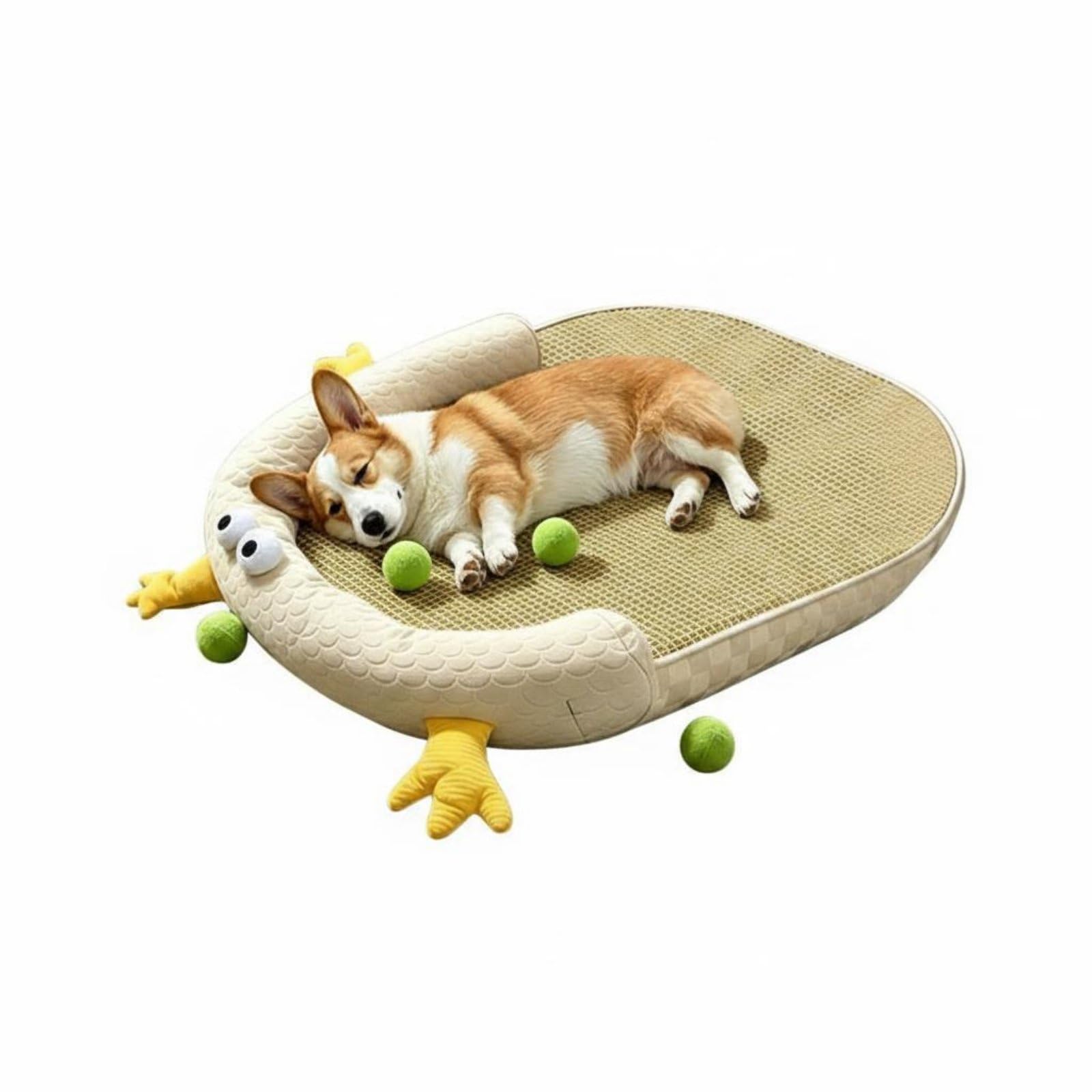 Merishopp Summer Use Oval Pet Cooling Bed AntiSlip Dog Cooling Mat No Electricity Breathable Dog Mat for Dogs, Cats, Yellow, M 