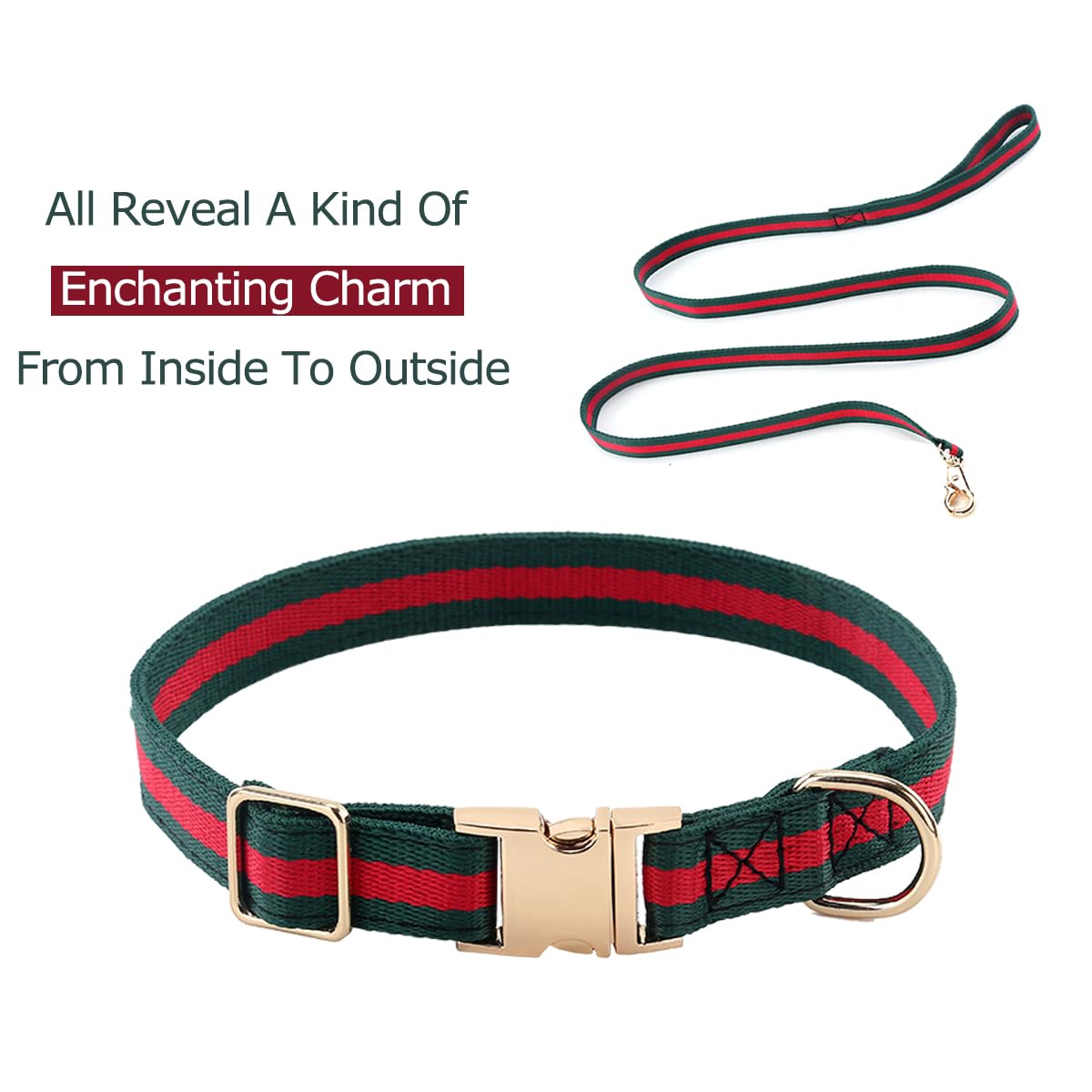 Stylish and Elegant Dog Collar,Adjustable Metal Belt Buckle, Durable High Density Fabric for Comfortable Pet Dog Collar and Dog