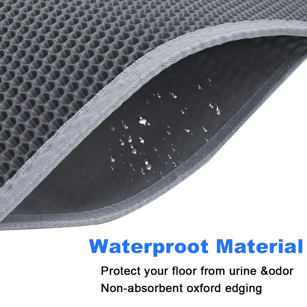 Bulkniu Cat Litter Mat Litter Trapping Mat, 30'' X 24'' Inch Honeycomb Double Layer Design Waterproof Urine Proof Trapper Mat Fo