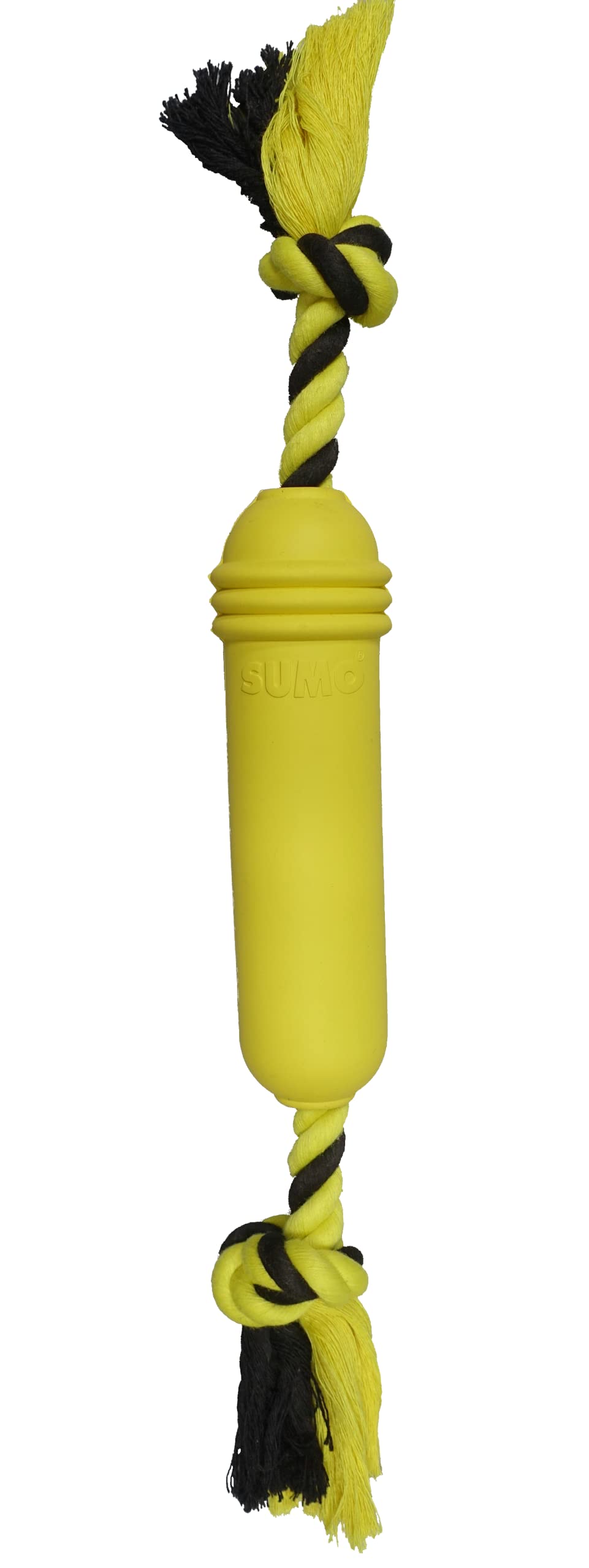 Sumo Rubber Fit Stick Shape Dog Toy (Yellow Color)