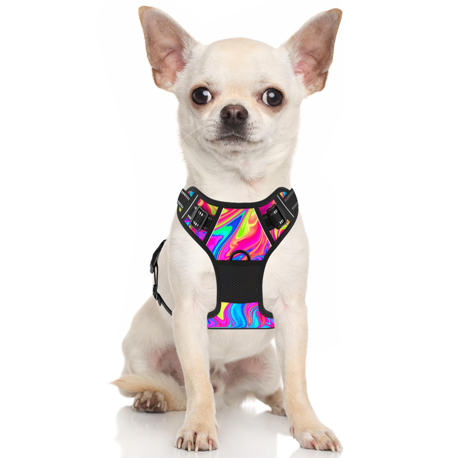 Rnivvi No Pull Dog Harness, Cute Reflective Large Sized Puppy Harness, Adjustable Soft Padded Vest for Large Dogs, Heavy Duty Pe