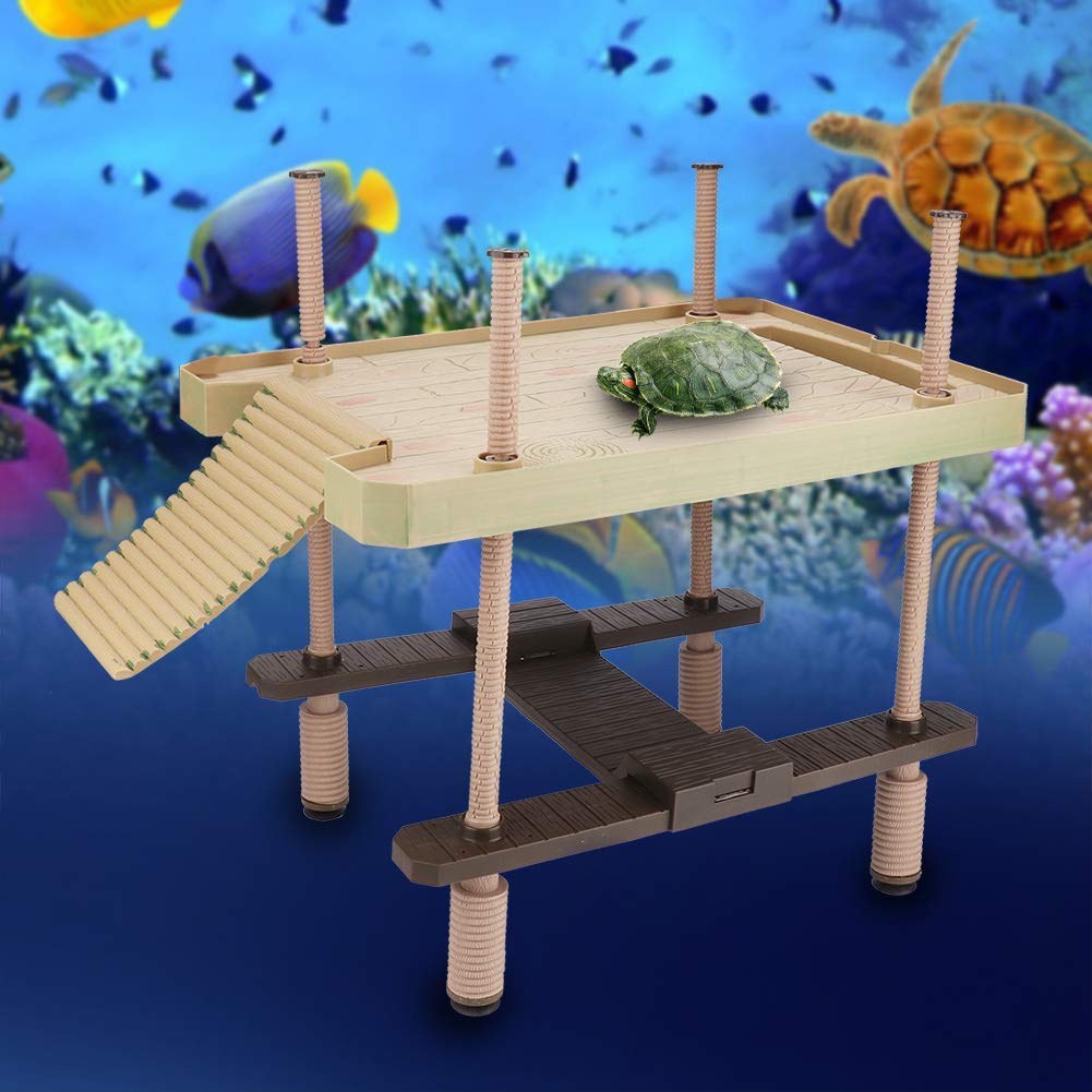 Hffheer Reptile Basking Tortoise Sunbathe Pier Aquarium Basking Reptile Climbing Ramp Hammock Fish Sunbathe Accessories
