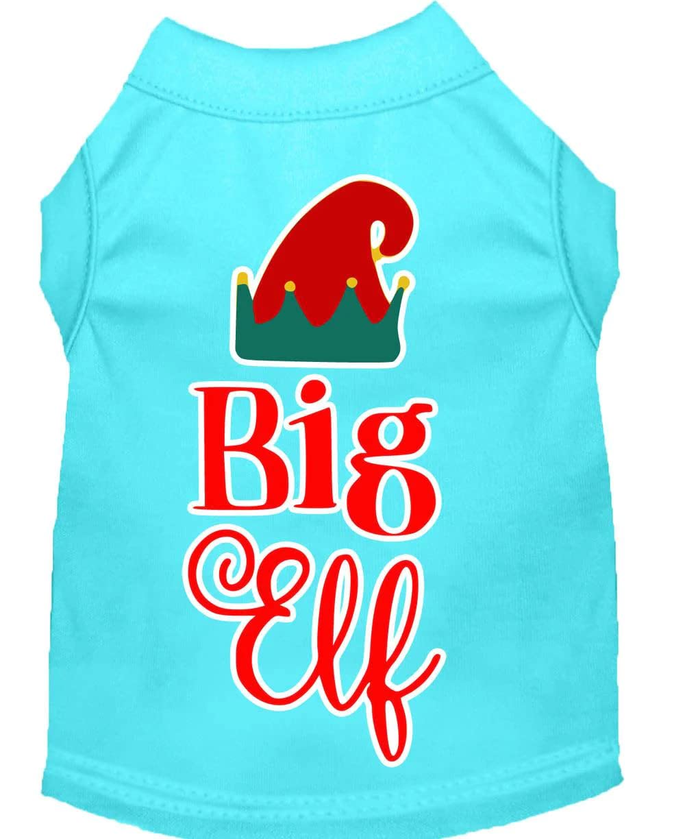 Christmas Pet Dog & Cat Shirt Screen Printed, &quot;Big Elf&quot; Red XL (14-20 lbs.)