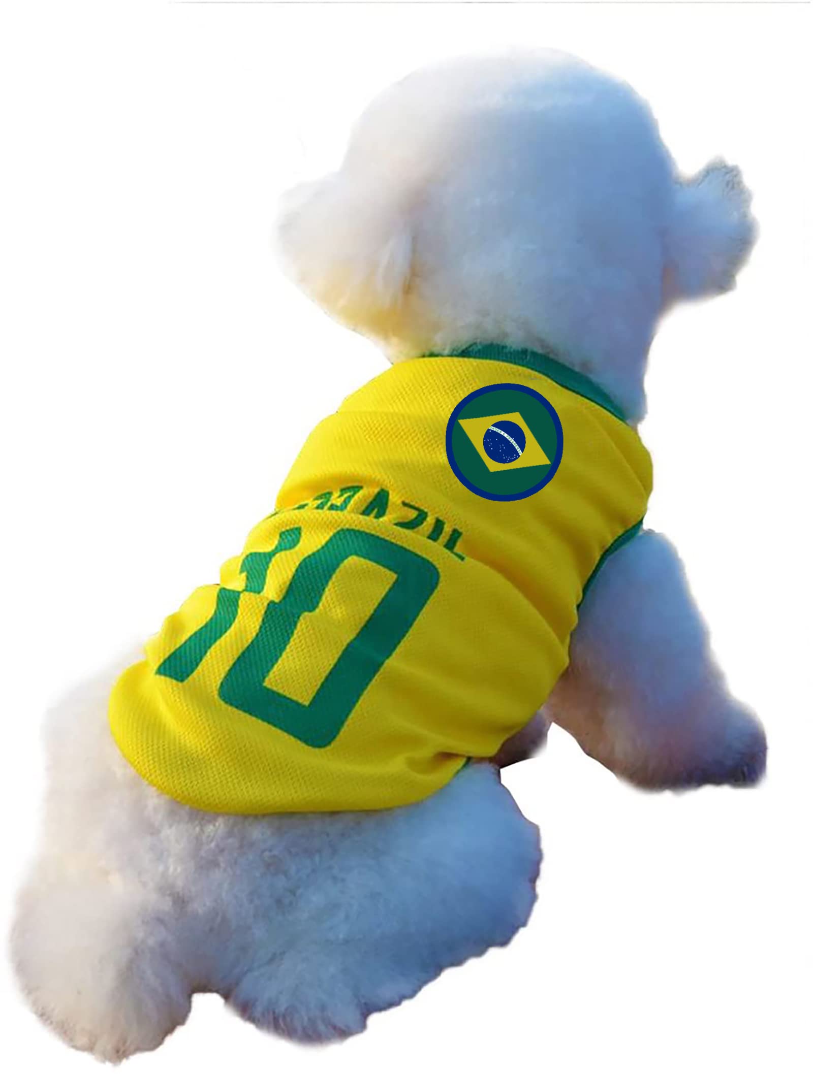 Gabefish Dog World Cup T Shirt Pets Football Jersey Sports Soccer National Team Vest Cat Summer Cool Clothes Apparel Brazil 2X-Large