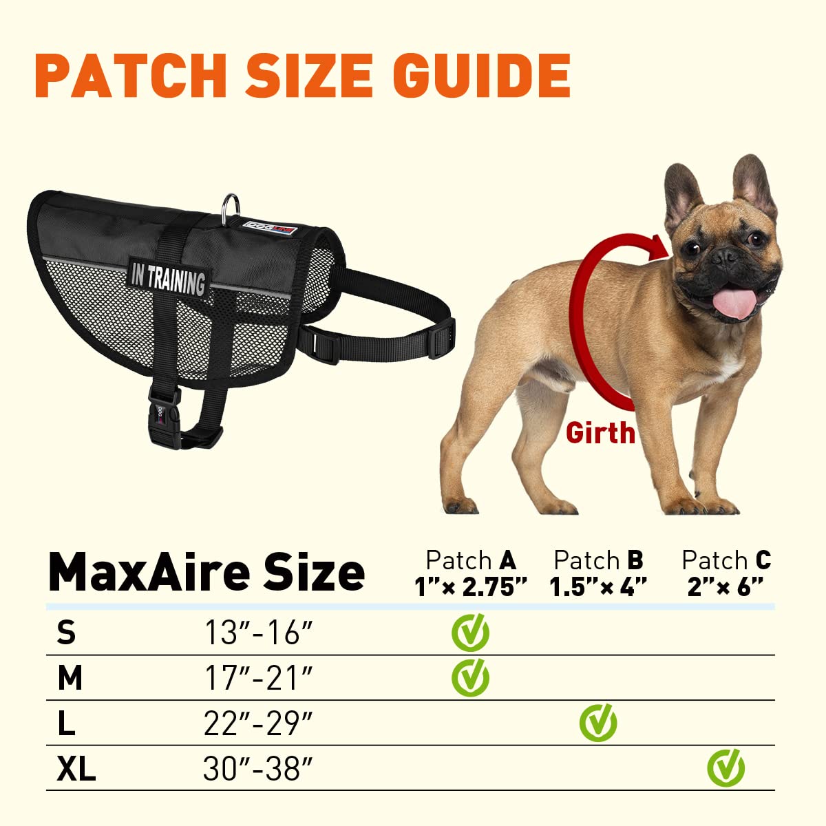 Dogline 17'-21' Maxaire Mesh Vest For Dogs And 2 Removable In Training Patches, Medium, Black