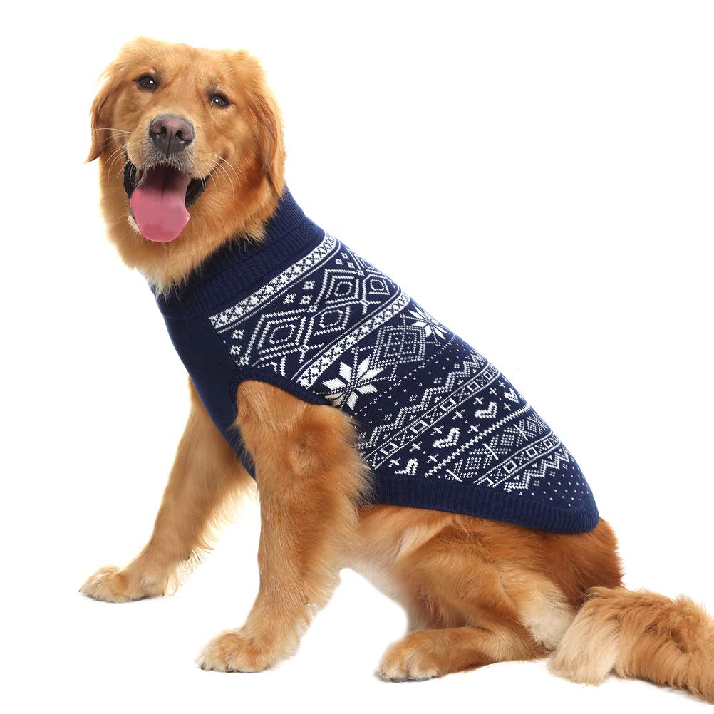 HOMIMP Argyle Dog Sweater - Warm Winter Coat for Small, Medium & Large Dogs, Ugly Puppy Sweater, Soft Coat, Pet Clothing for Boy