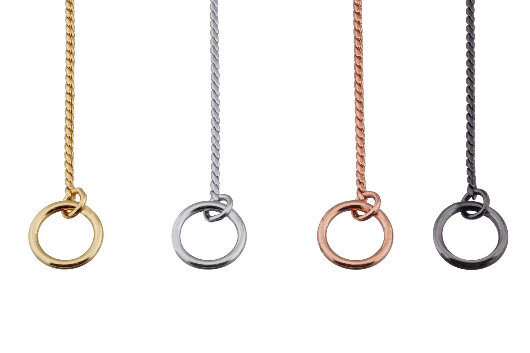 Alvalley Metal Chain Dog Show Collar - Pet Slip Collar For Shows - Fine Brass Snake Chain Collar - Adjustable For Toy, Small, Me