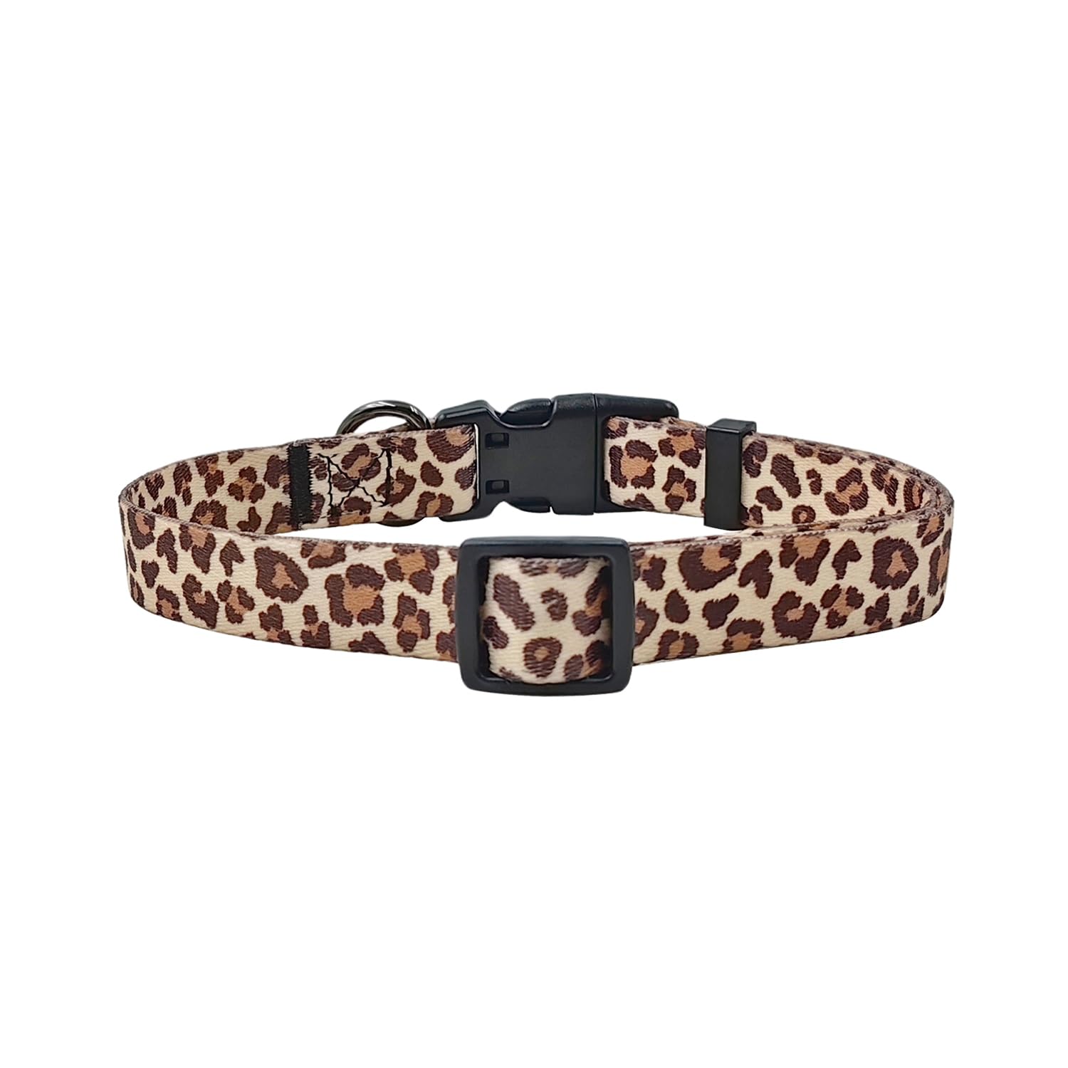 Olahibi Basic Dog Collar, Leopard Pattern, Polyester Material, 4 For Small Medium Large Dogs.(Xs, Light Coffee Leopard)