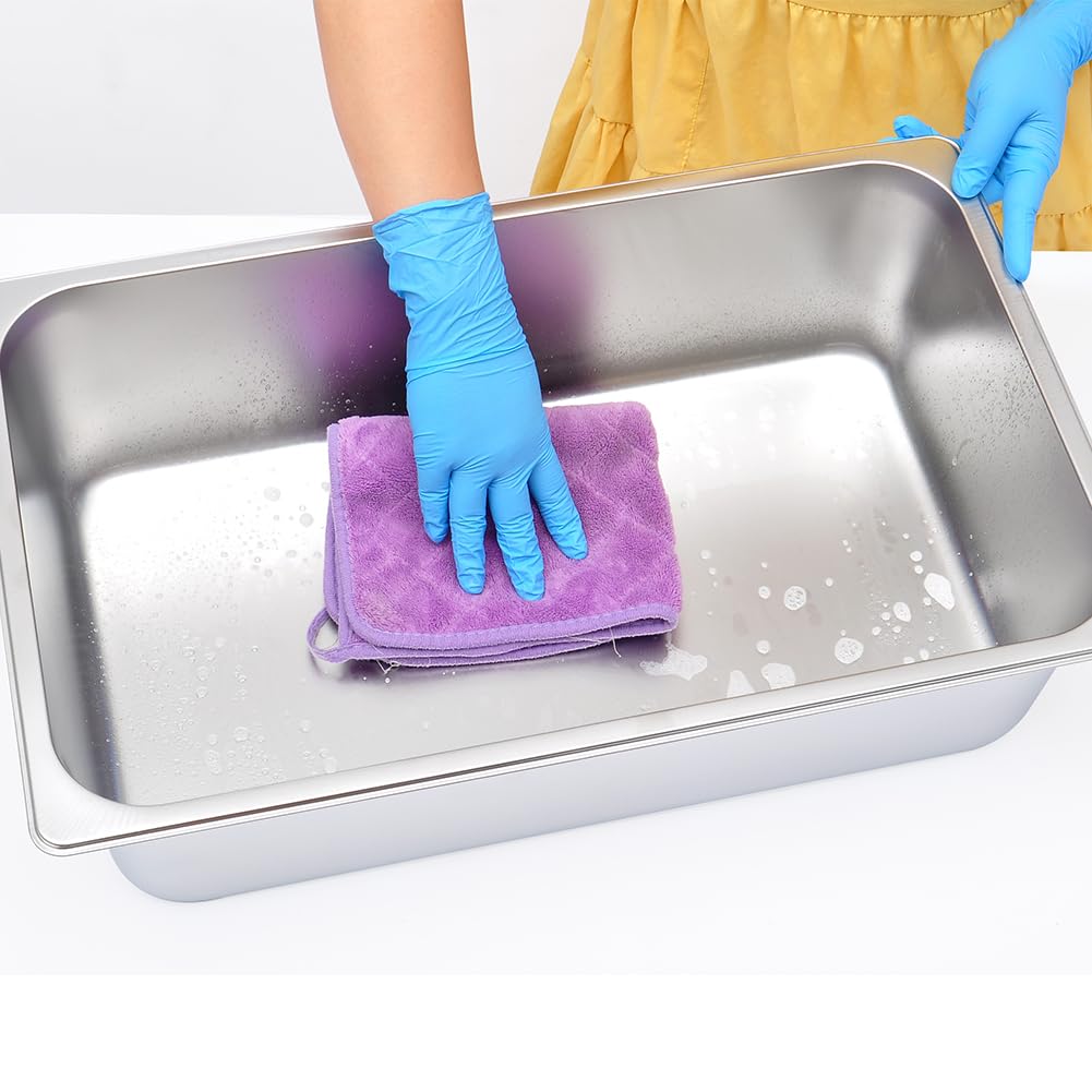 Kichwit Stainless Steel Cat Litter Box For Elderly Cats, Arthritic Cats, Small Kittens, Litter Pan For Hamsters Rabbits, Non Stick Smooth Surface, 21.1' L X 13.1' W X 4' H