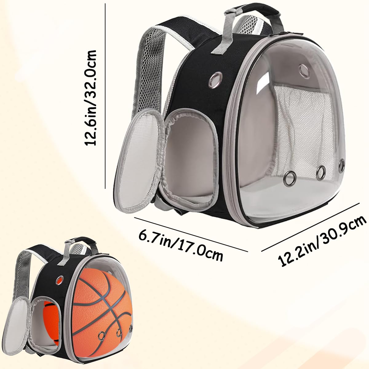 Small Animal Carrier Backpack and Playpen Outdoor Travel (Polarized Brown, Backpack+Playpen)