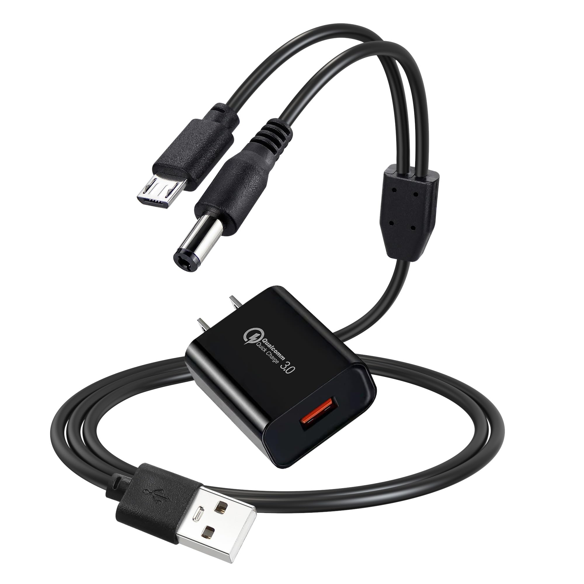 Dog Shock Collar Charger For Bousnic Dog Training Collar Rs2 And Rs2B, 18W Usb Fast Charger With 2-In-1 Bark Collar Charging Cab