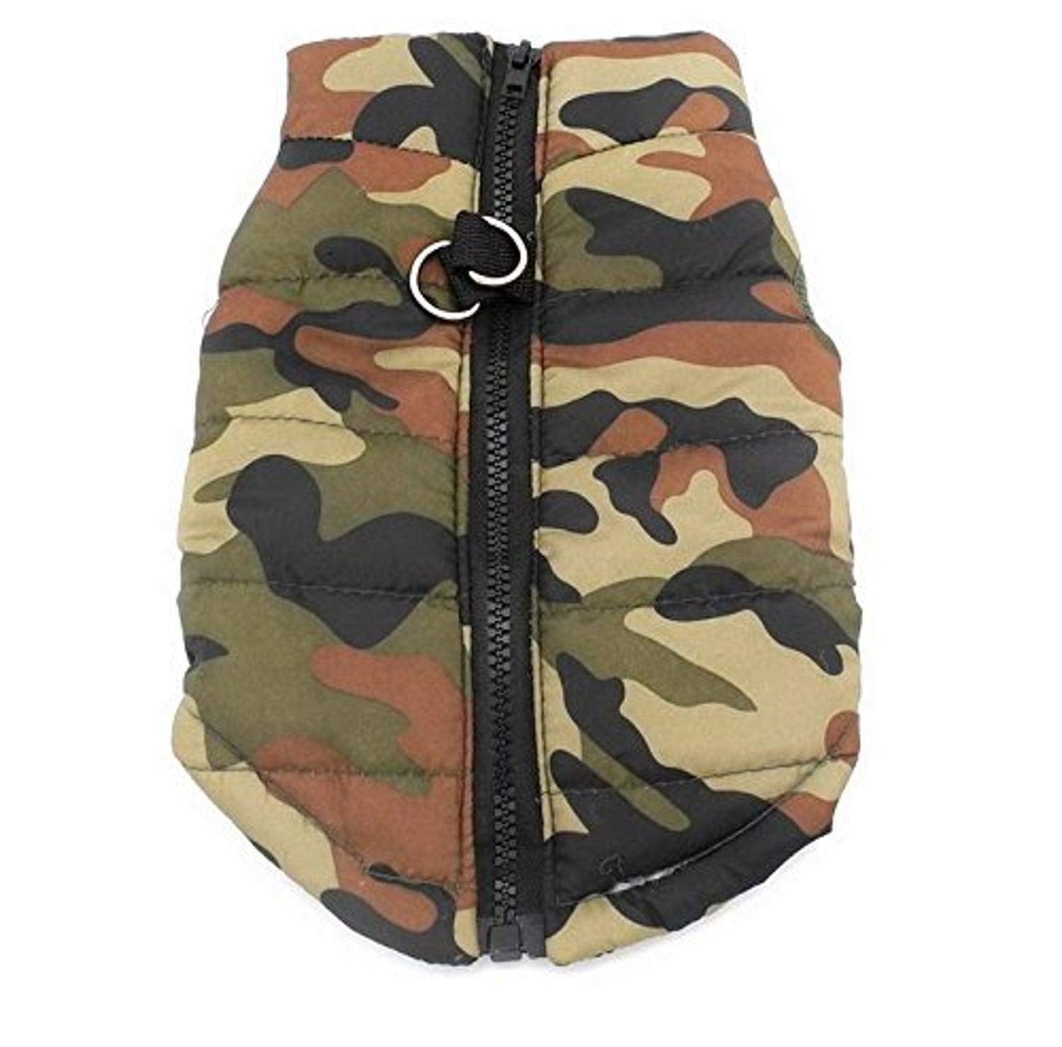 Smalllee_Lucky_Store New Various Pet Cat Dog Soft Padded Vest Harness Small Dog Clothes Green Camouflage, Model:Bfl049-Green-Xs,