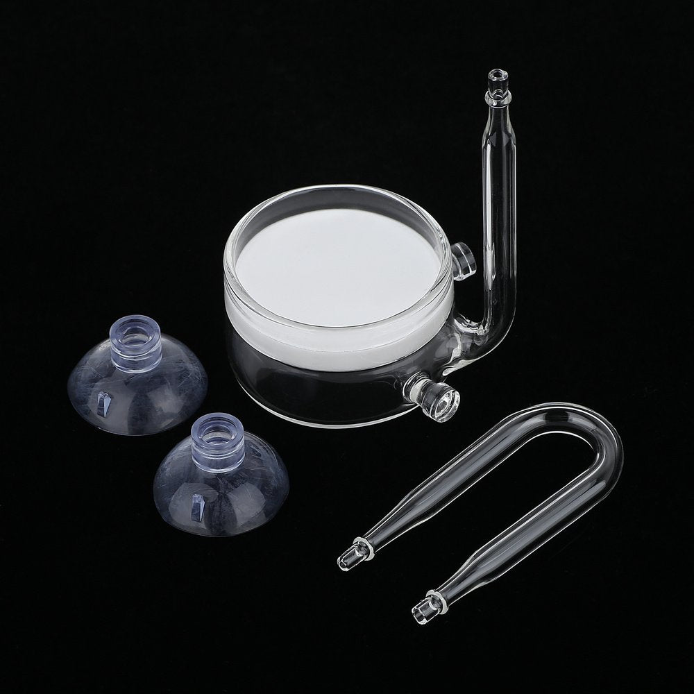 Yagote CO2 Diffuser Glass Reactor with U Shape Connecting Tube for Pollen Aquarium Plants Tank(CO2 Diffuser-Large Flat-Bottomed)
