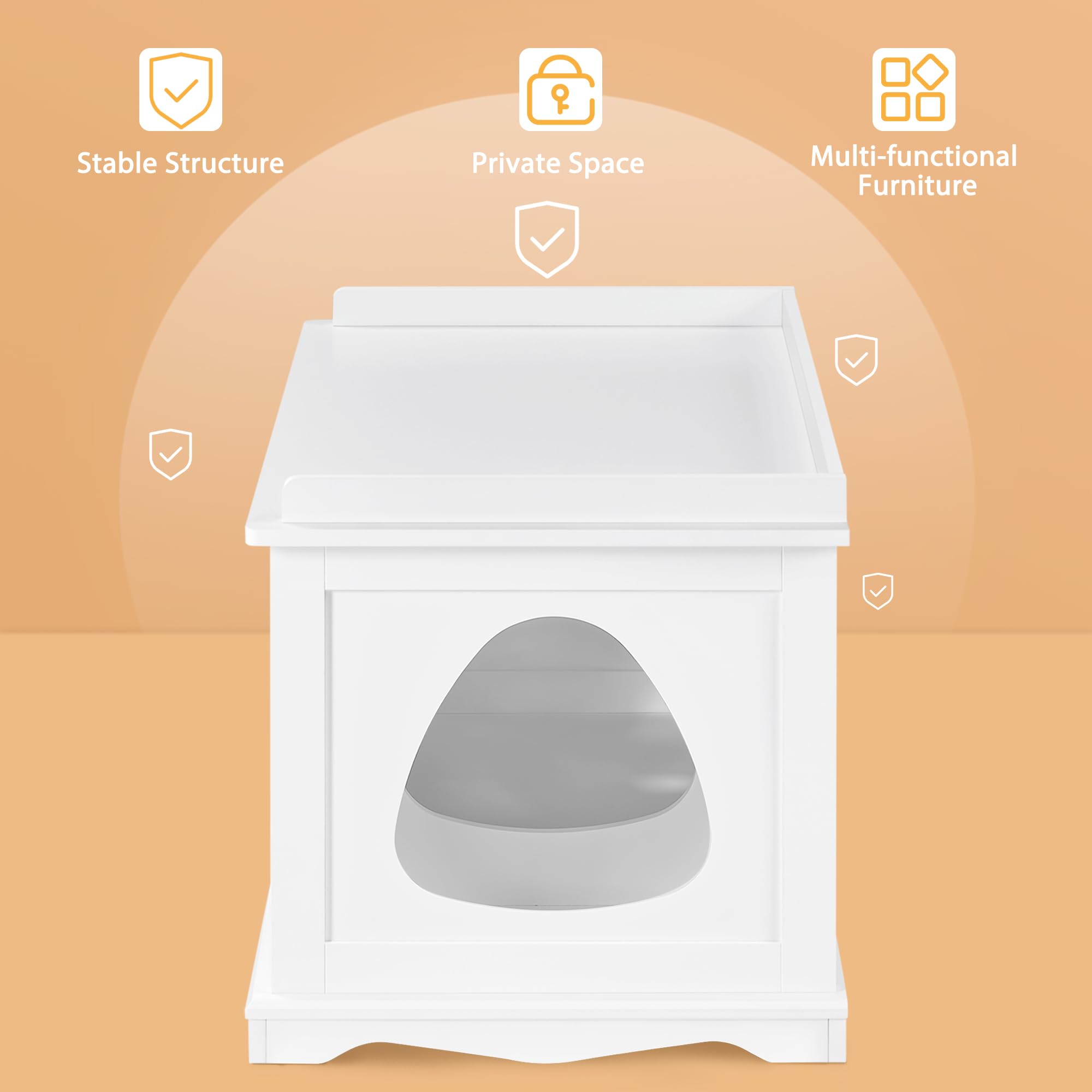 Yaheetech Cat Litter Box Enclosure, Hidden Litter Furniture, Cat Washroom, Pet Crate, Decorative Storage Bench Pet Side Table Fo