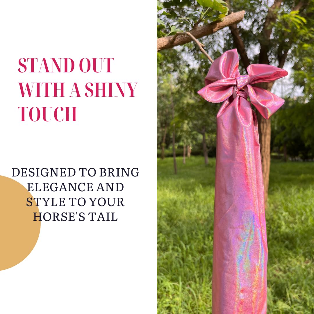 Horzmetnex Vibrant Fabric Horse Tail Bag - Unique Design For Clean And Protected Horse Tail-Set Of 2 (Fantastic Pink And Blue)