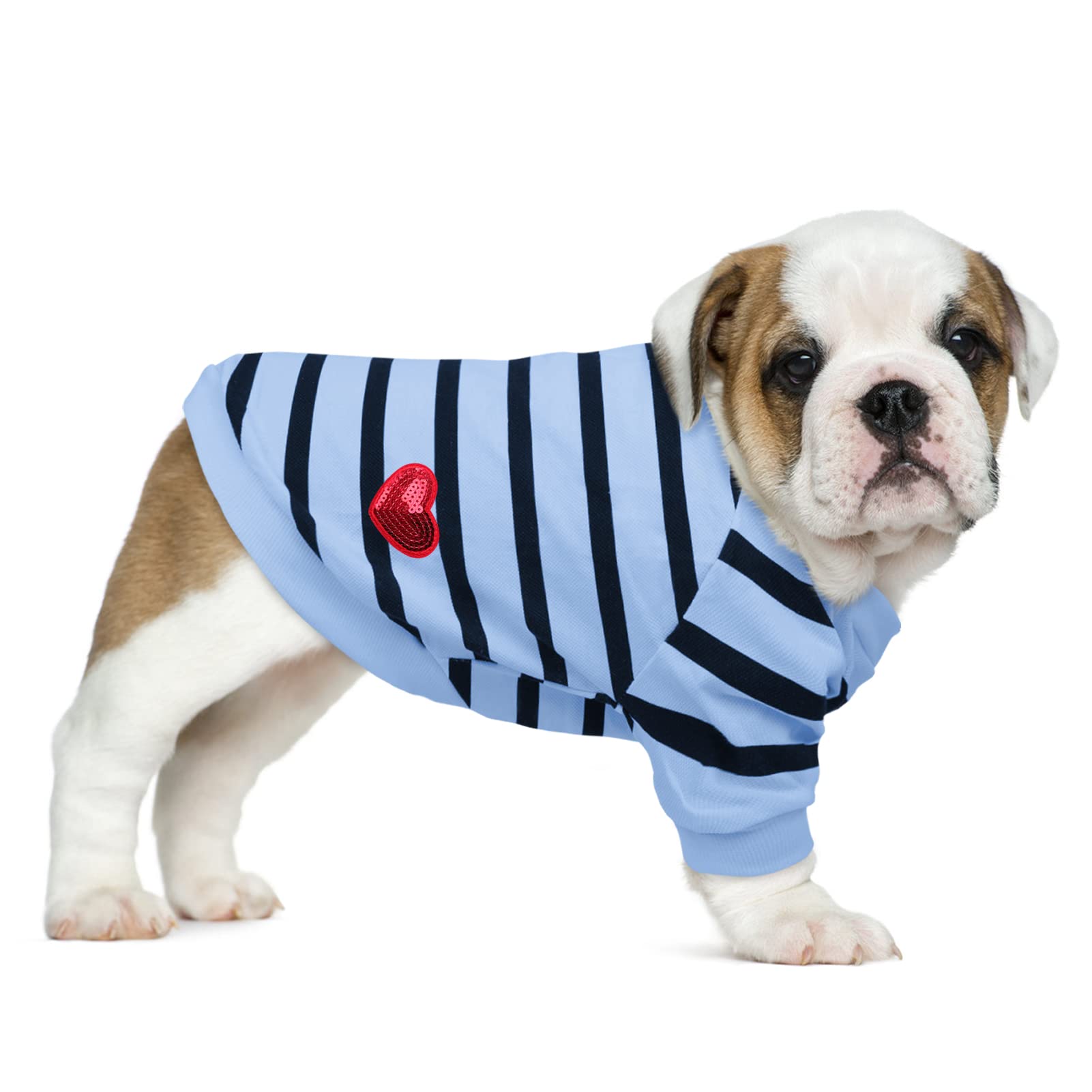 Preferhouse Pet Dog Striped T-Shirt Dogs Cats Cotton Vest Spring Summer Pet Apparel Tee Shirt Suitable For Small And Medium Large Pets French Bulldog Bichon