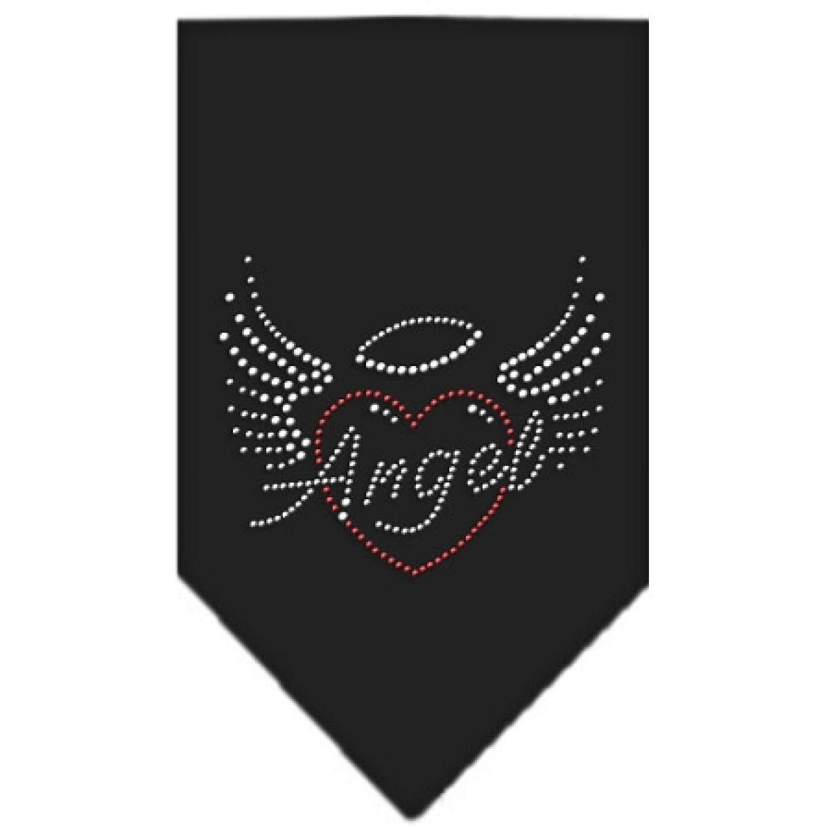 Pet and Dog Bandana Rhinestone, &quot;Angel Heart&quot; Black Large