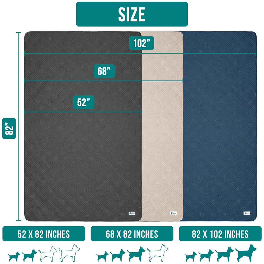 Petami Waterproof Dog Bed Cover Pet Blanket For Medium Large Dog, Couch Cover Sofa Furniture Protector For Dogs Cat, Reversible Water-Resistant Anti-Slip Pad Mat Quilt Washable, 52X82 Brown
